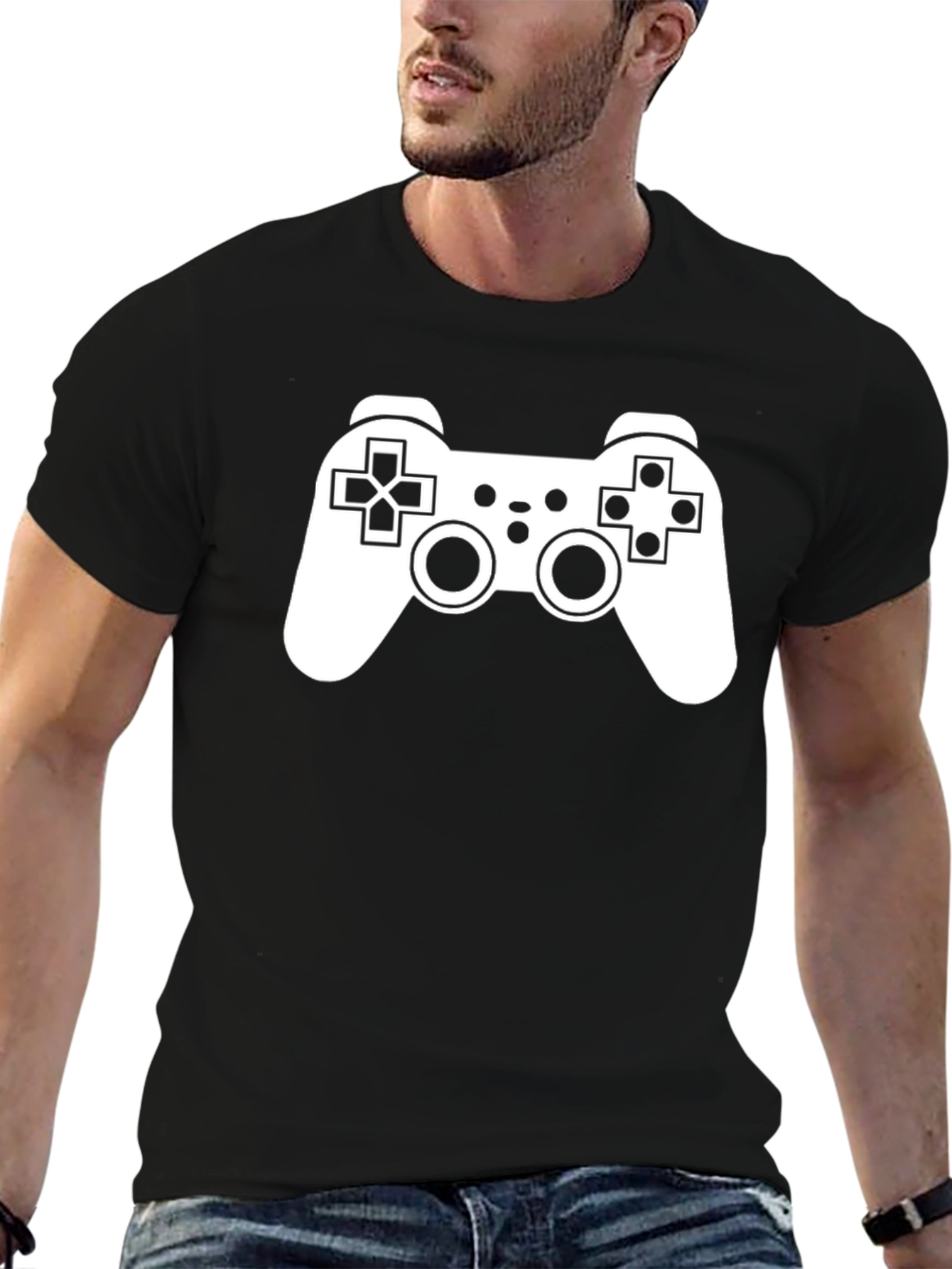 Black Gamer Style Black T-Shirt view 6