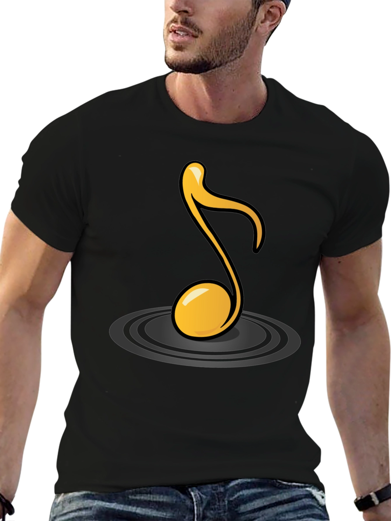 Black Musical Note Graphic Tee view 6