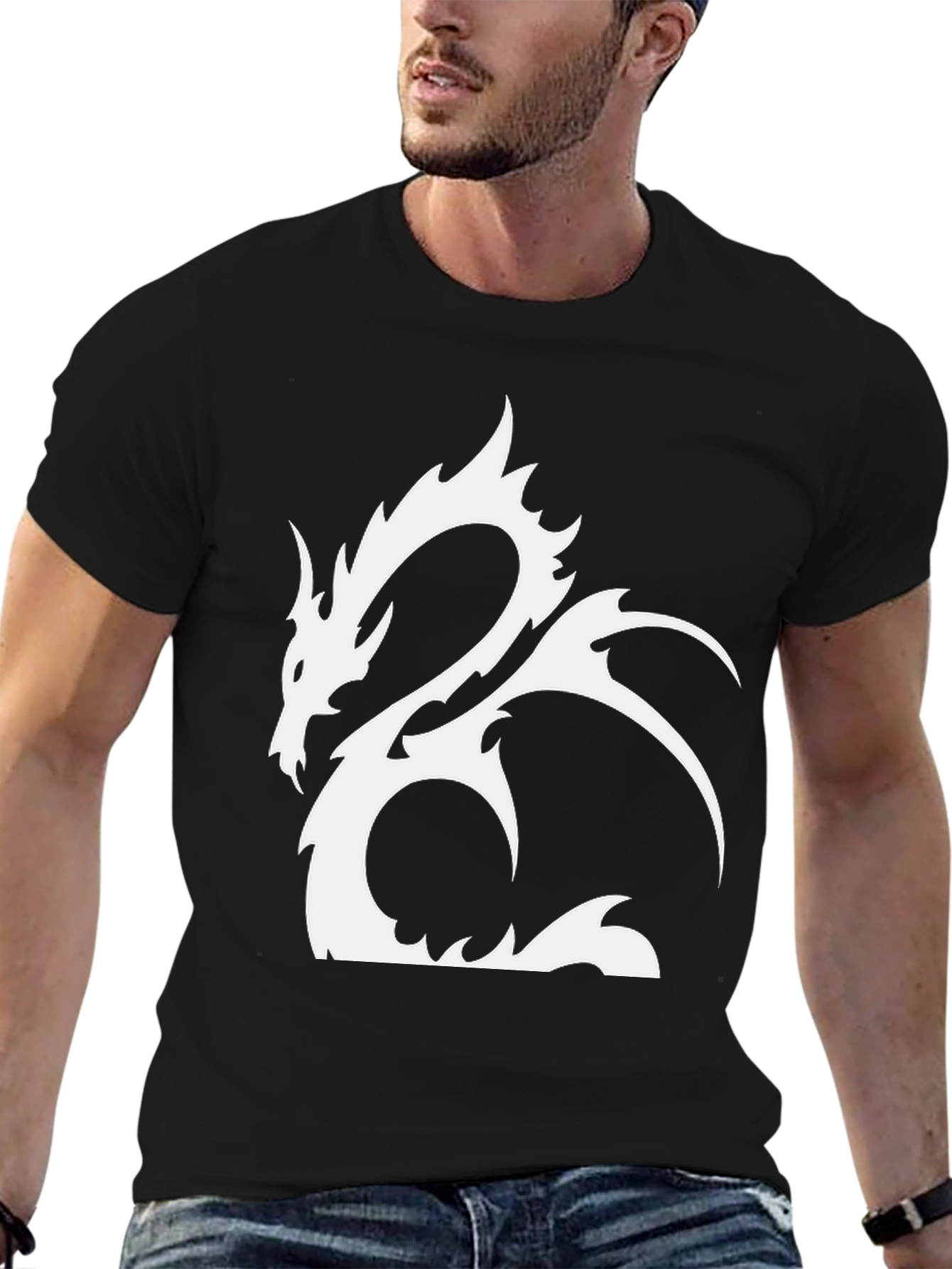Black Dragon Graphic Black Tee - Stylish & Unique view 6