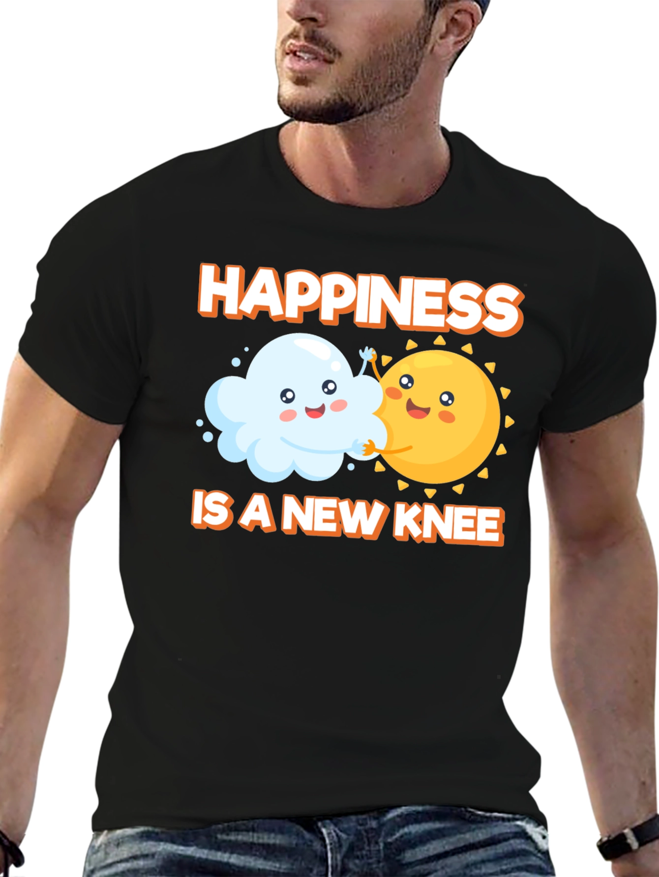 Black Happiness is a New Knee T-Shirt view 6