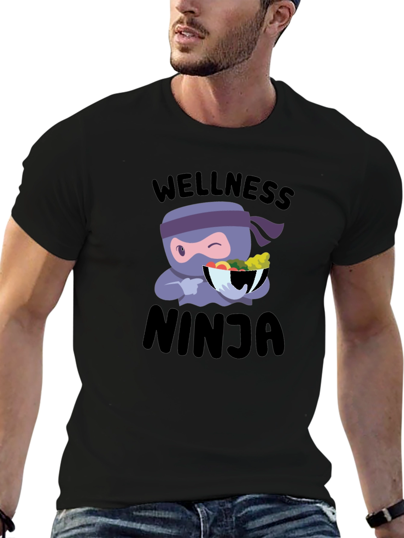Black Wellness Ninja Black T-Shirt view 6