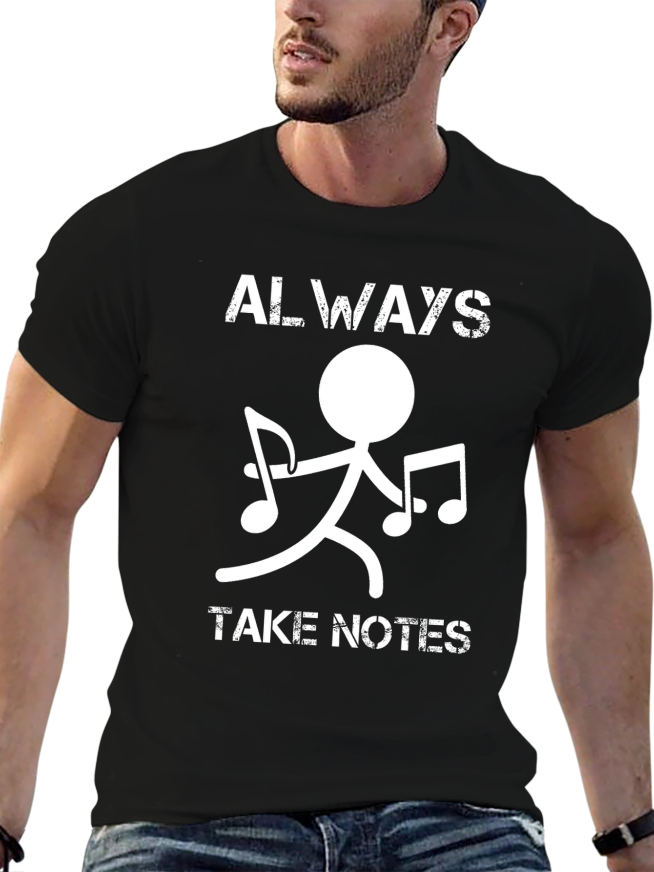 Black Always Take Notes Music Shirt view 6
