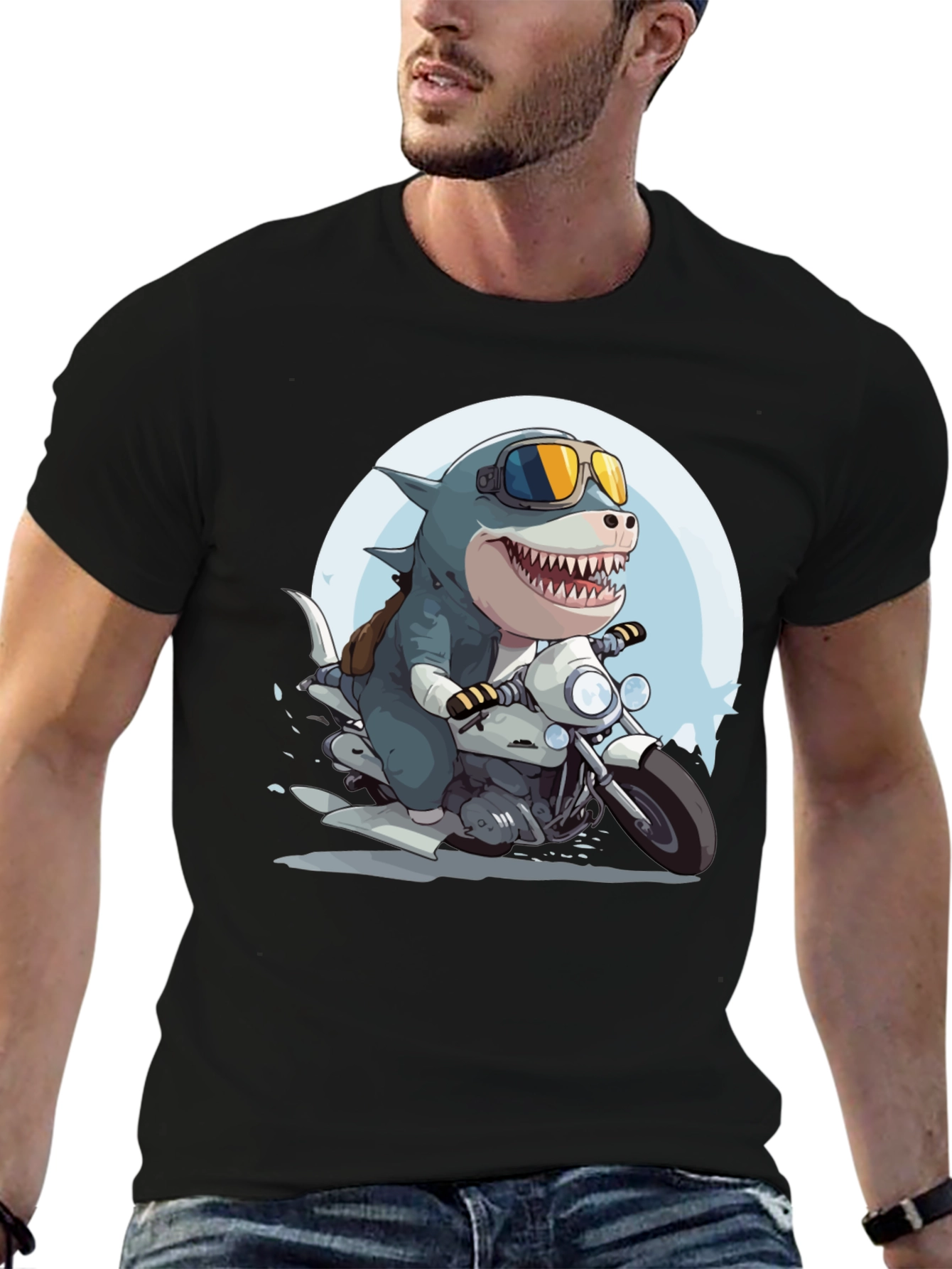 Black Shark Rider Graphic Tee view 6