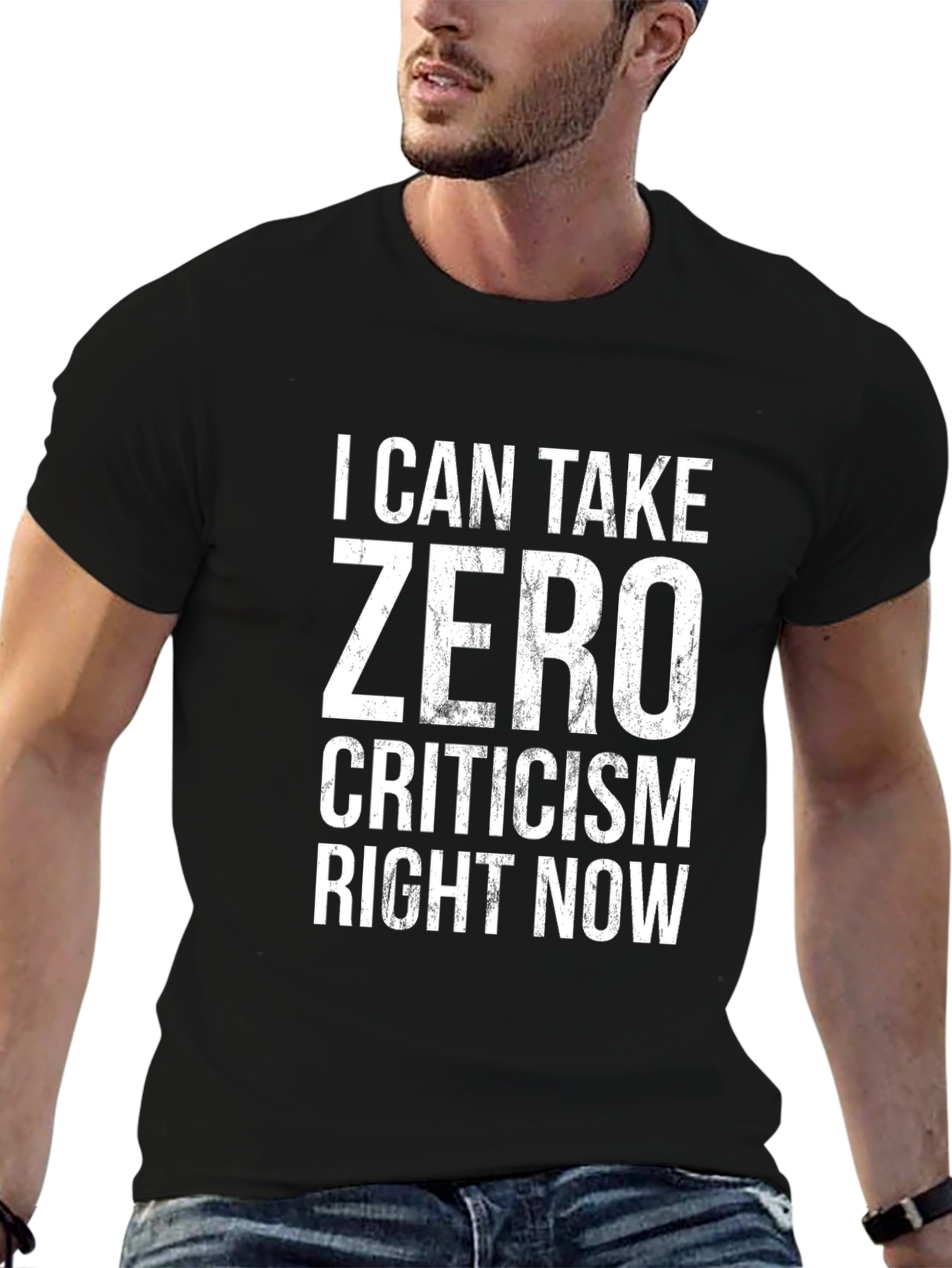Black Zero Criticism Graphic Tee - Sarcastic Humor T-Shirt view 6