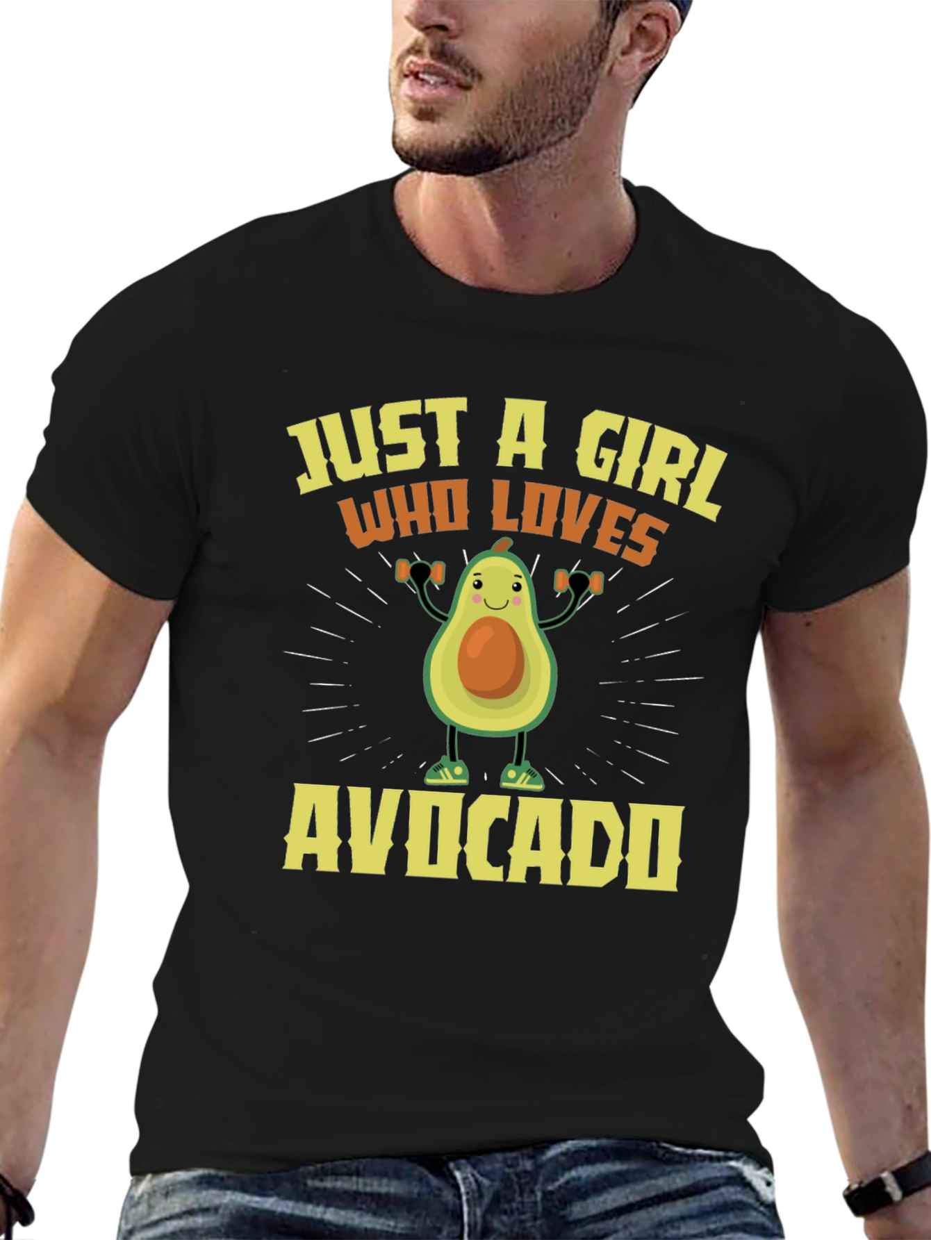 Black Avocado Lover Graphic T-Shirt - Unisex view 6