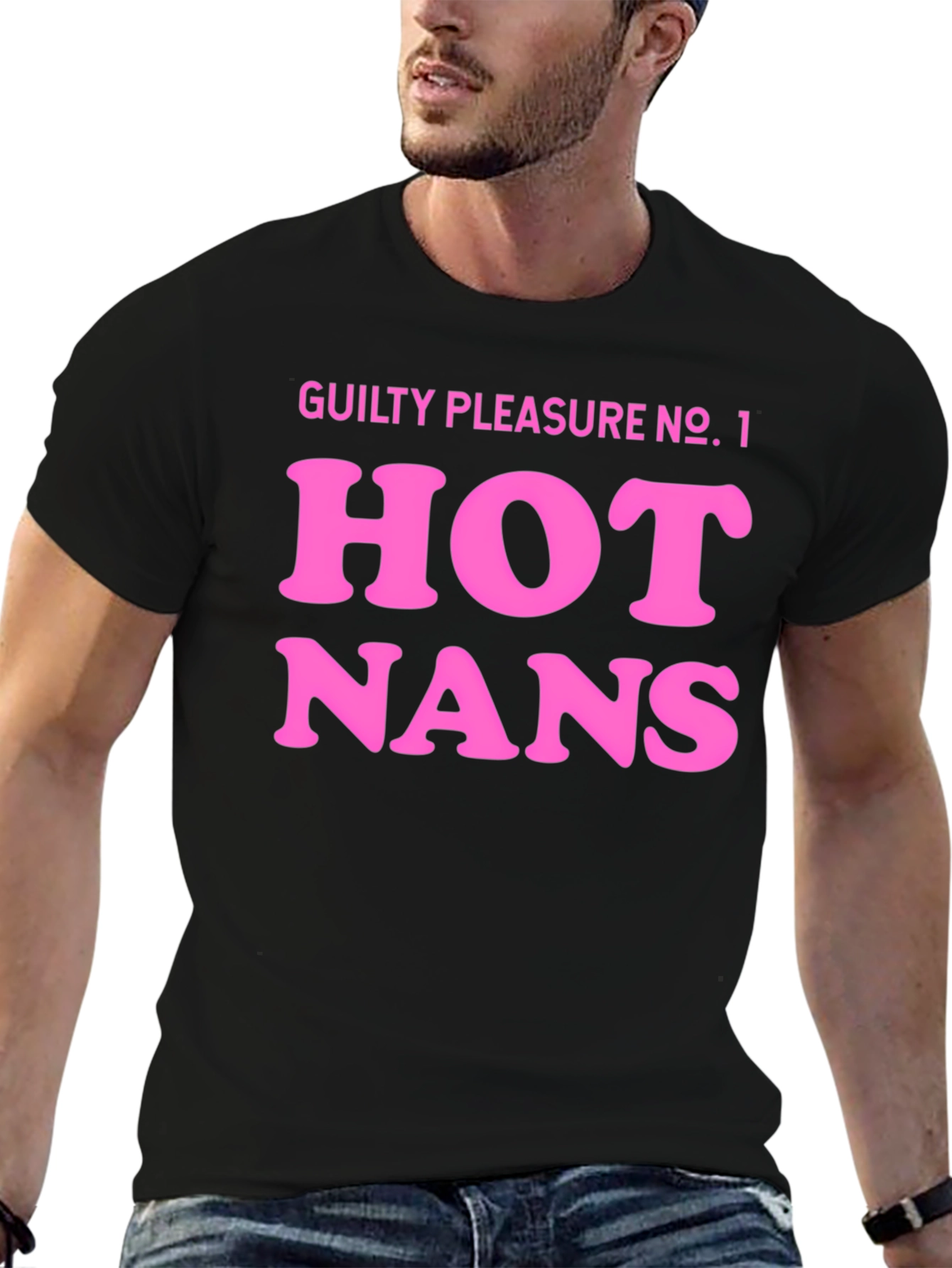 Black Guilty Pleasure Hot Nans T-Shirt - Black view 6