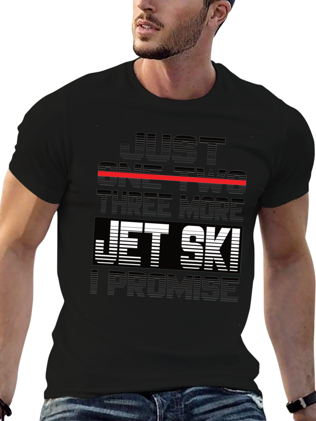 Black Jet Ski Promise T-Shirt - Black Graphic Tee view 6