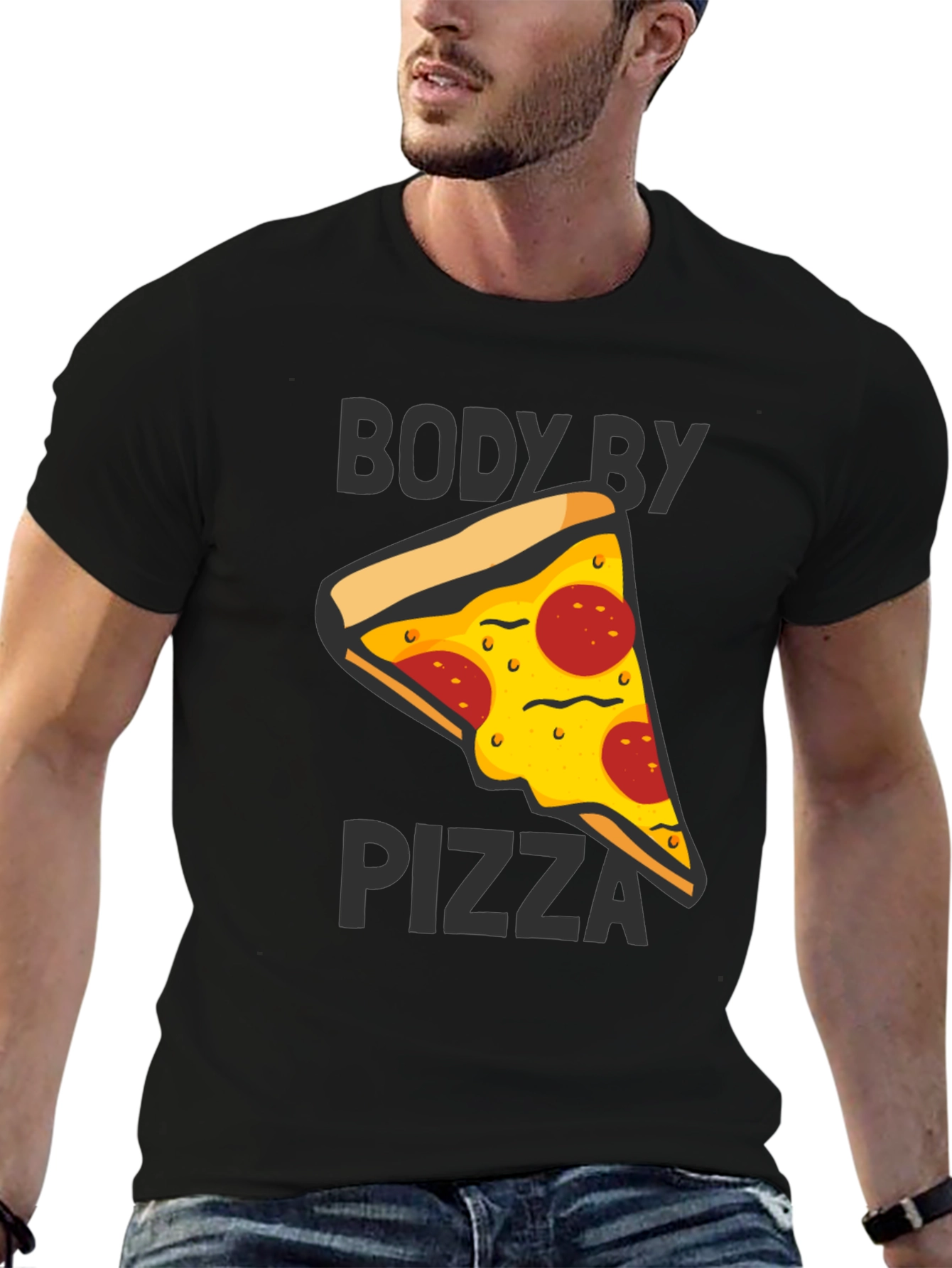 Body By Pizza Graphic Tee - Funny Unisex T-Shirt - 6