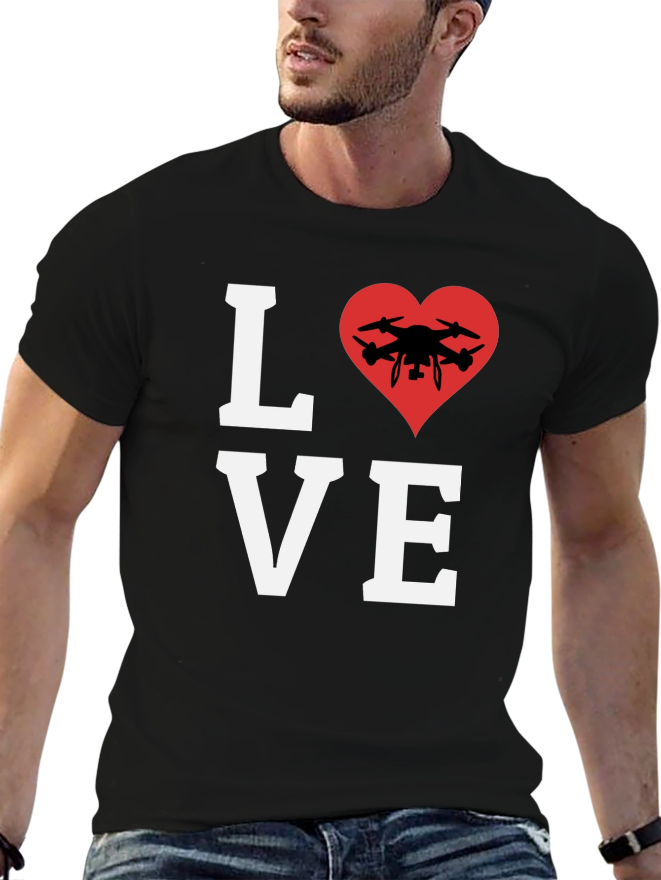 Black Drone Lover T-Shirt - Pilot Heart Tee view 6