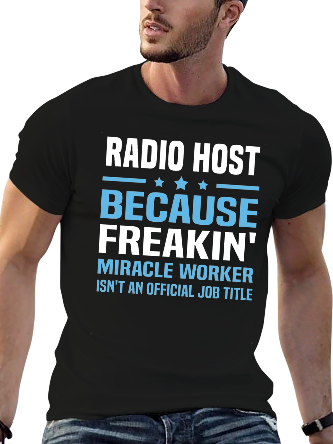 Black Radio Host Funny Job Title T-Shirt view 6