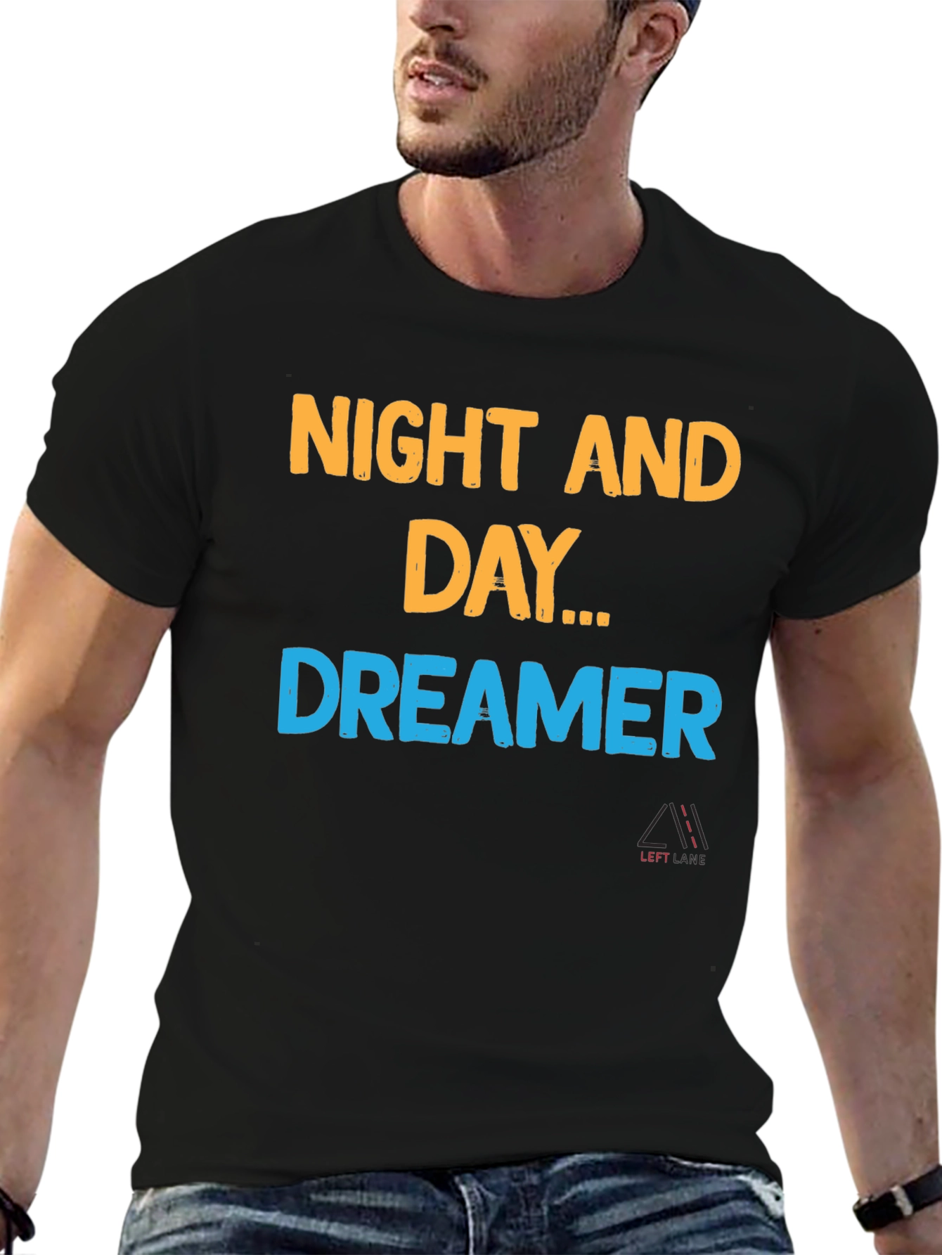 Black Night and Day Dreamer Black T-Shirt view 6