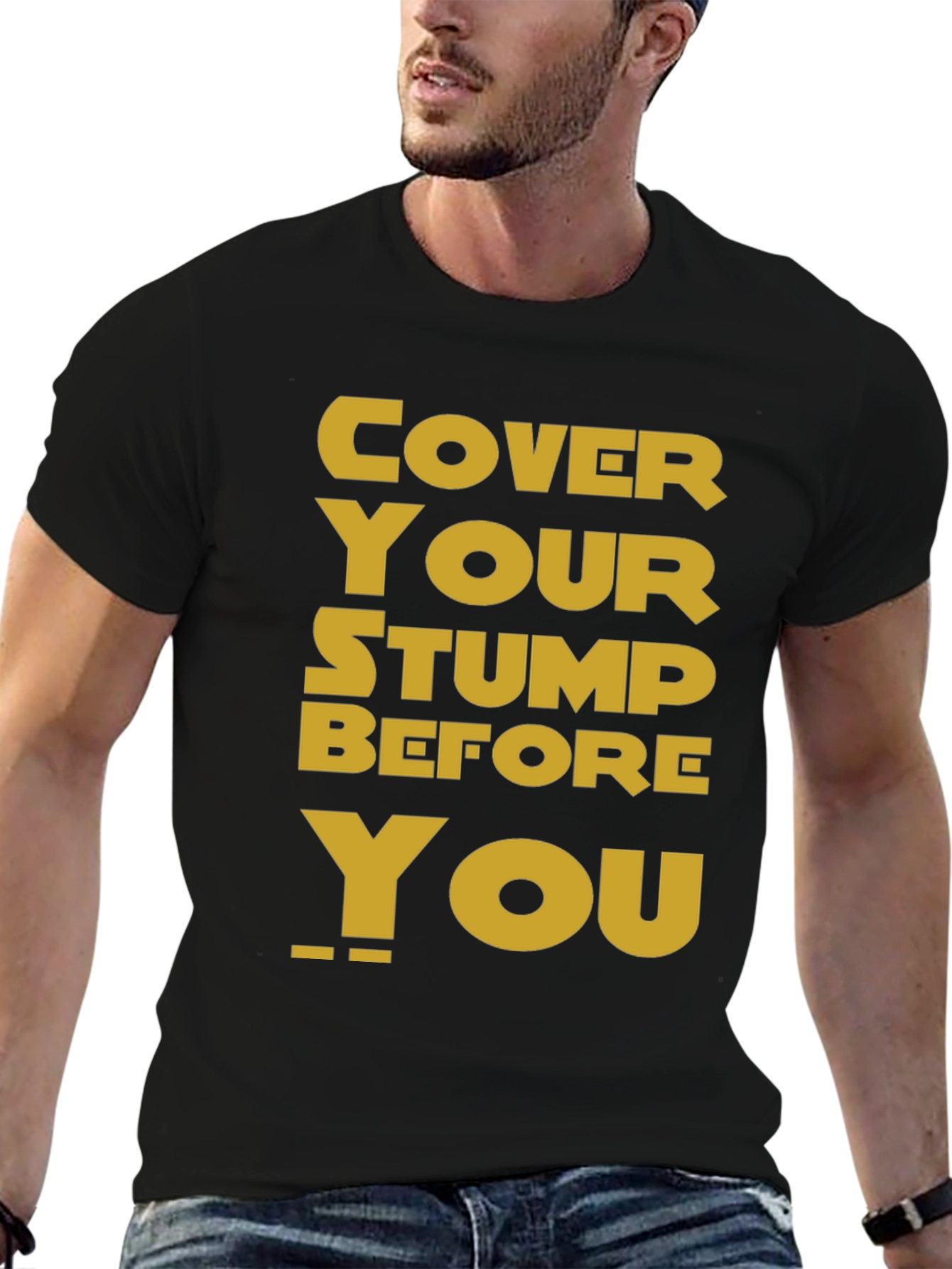 Black Cover Your Stump Graphic Tee view 6