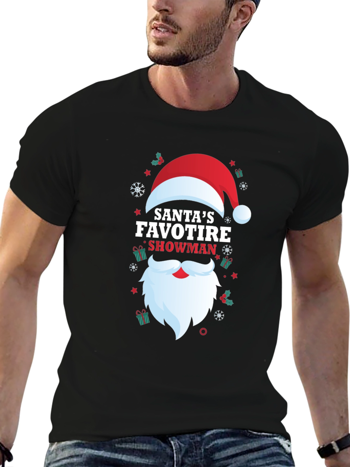 Black Santa's Favotire Showman Christmas T-Shirt view 6