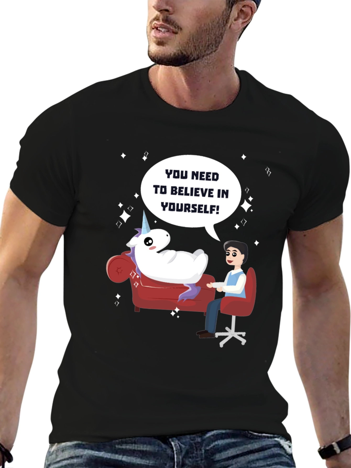 Black Believe in Yourself T-Shirt view 6