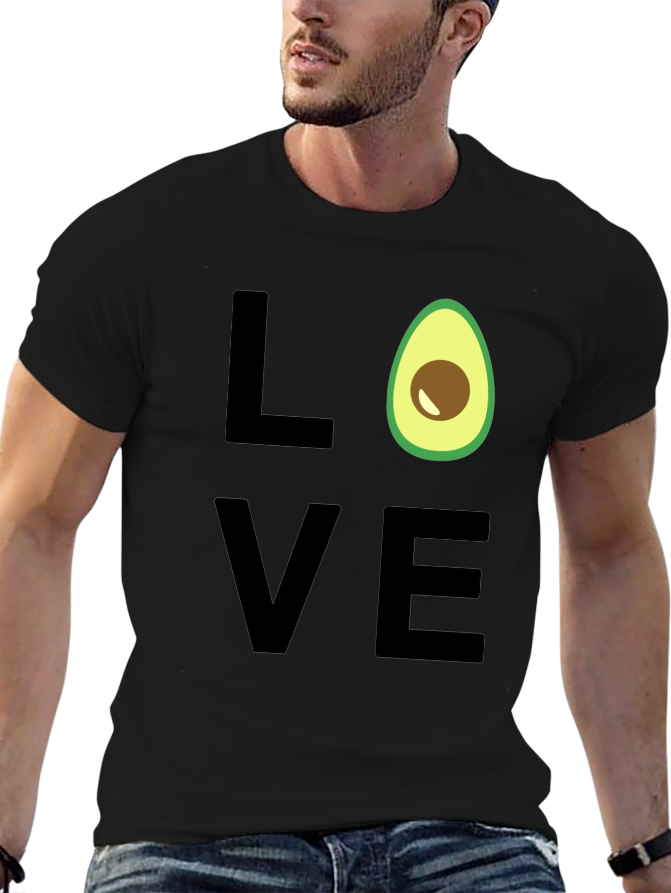 Black Avocado Love Graphic Tee - Trendy Casual Shirt view 6