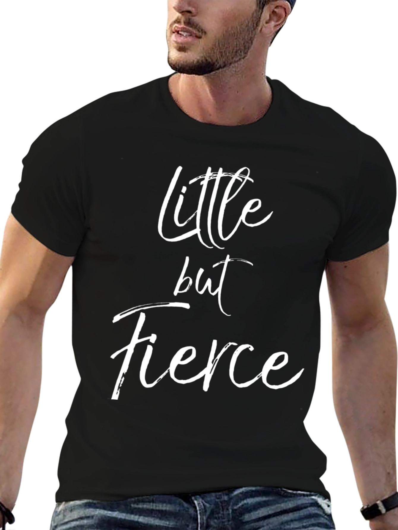 Black Little But Fierce Graphic Tee - Black view 6