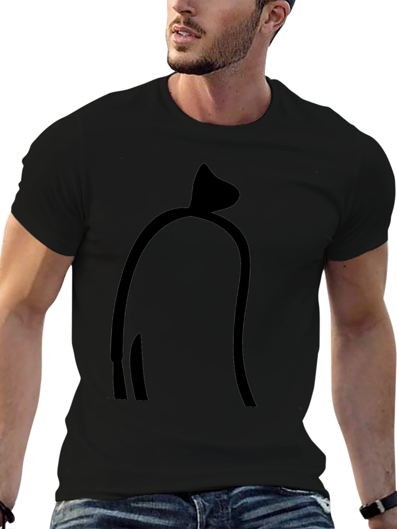 Black Sausage Shape Tee - Novelty T-Shirt view 6