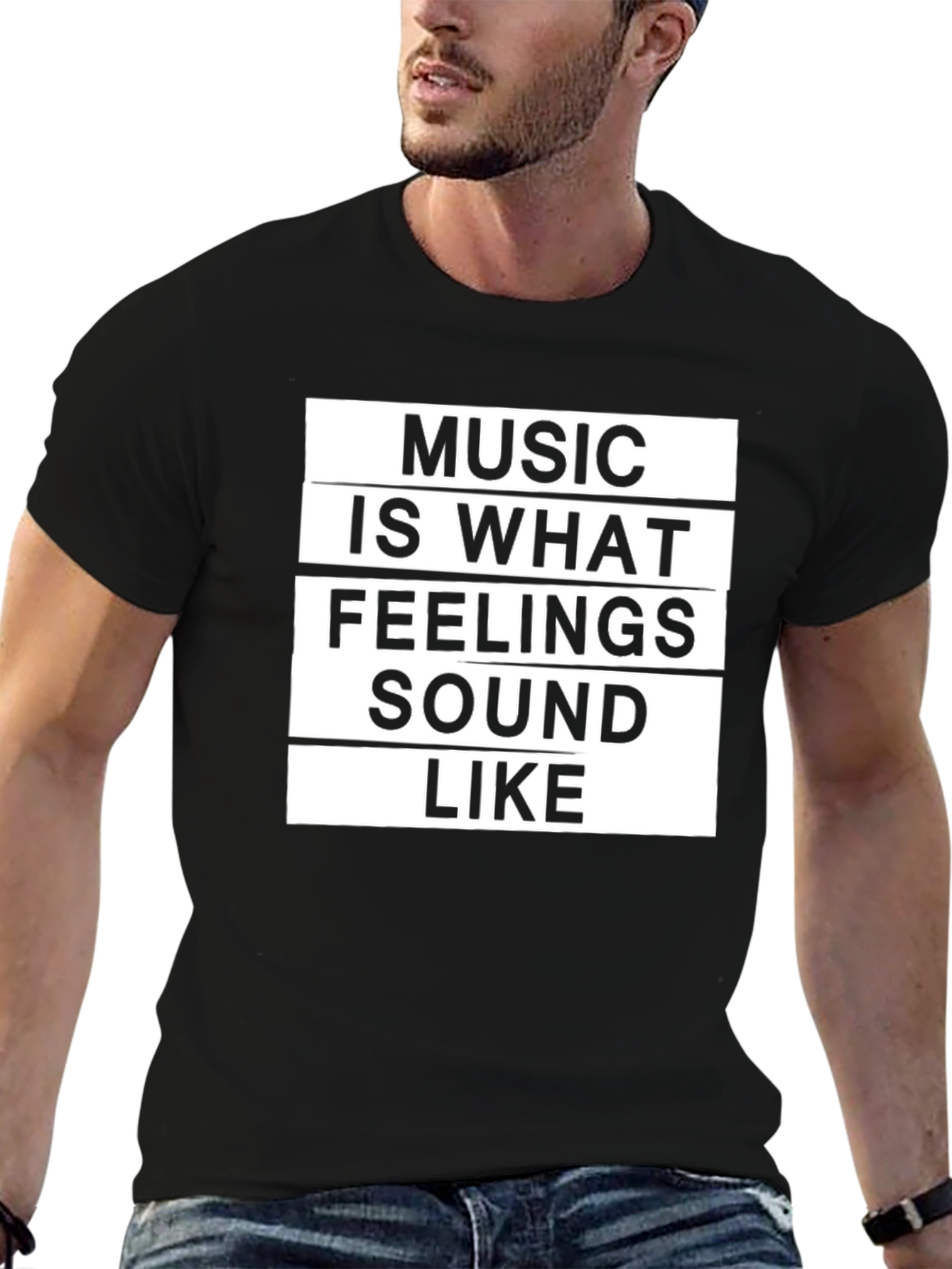 Black Music is What Feelings Sound Like Graphic T-Shirt view 6