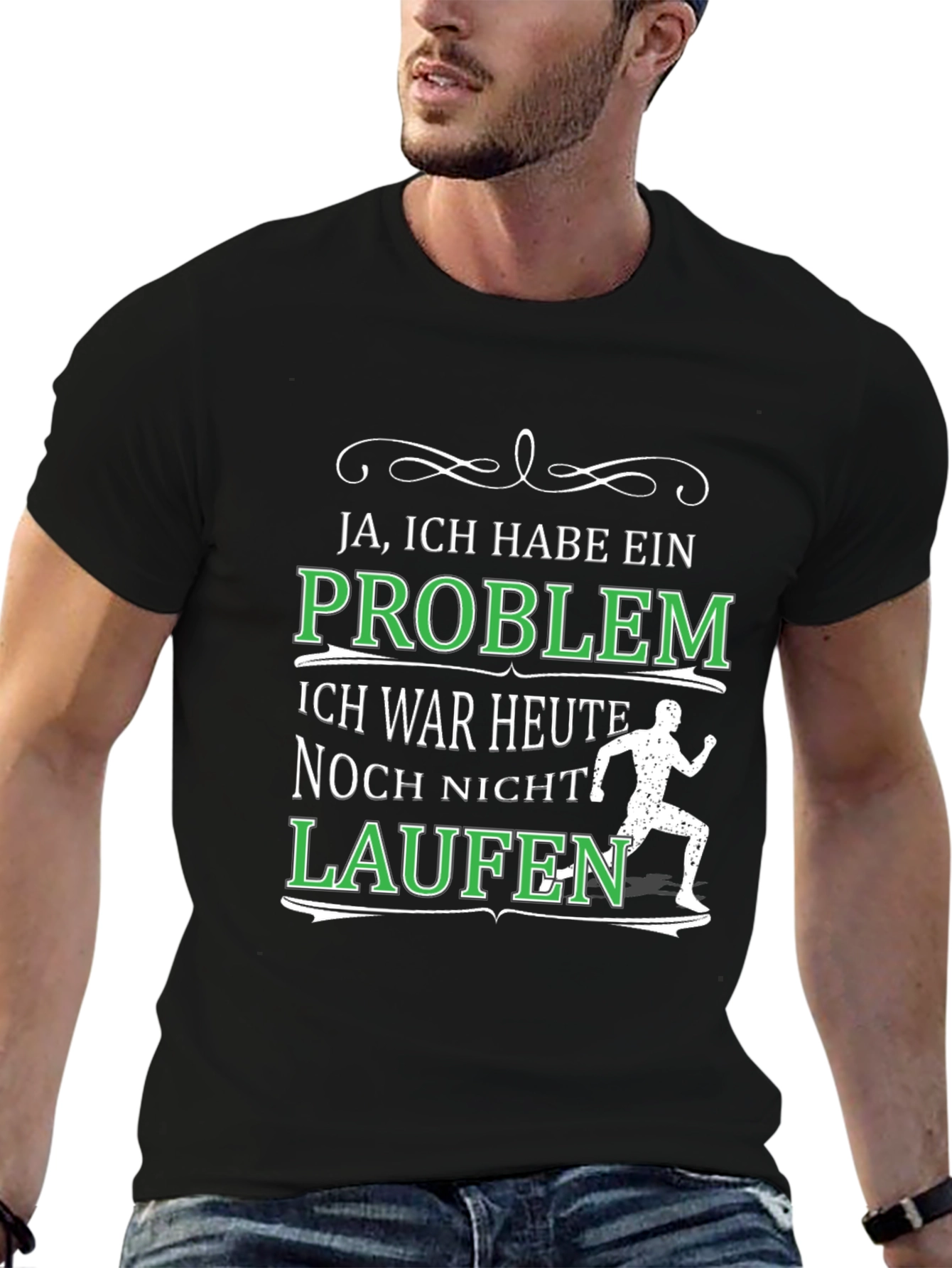 Black Funny Running T-Shirt - Ja, Ich Habe Ein Problem view 6