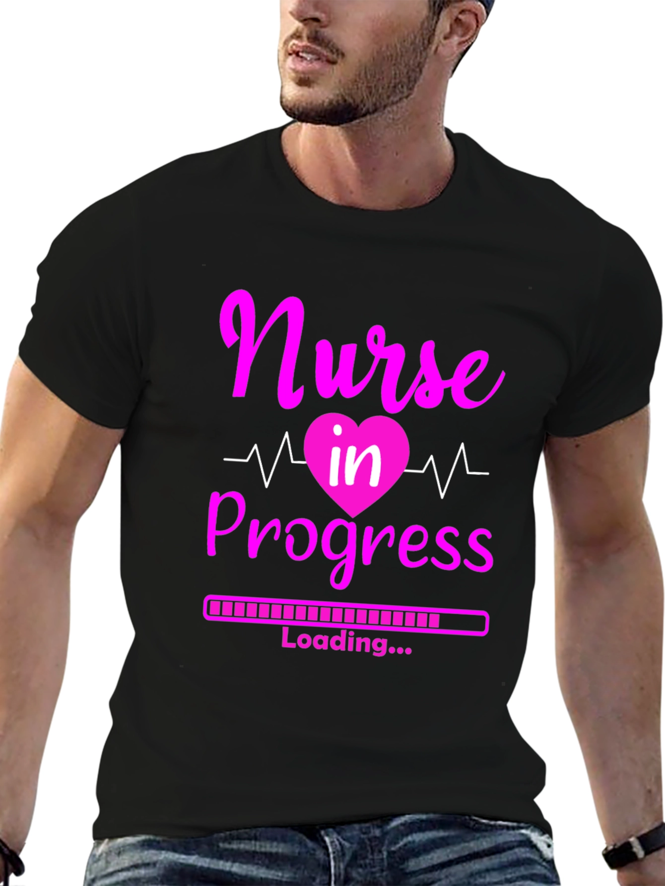 Black Nurse in Progress T-Shirt - Future Healthcare Hero view 6