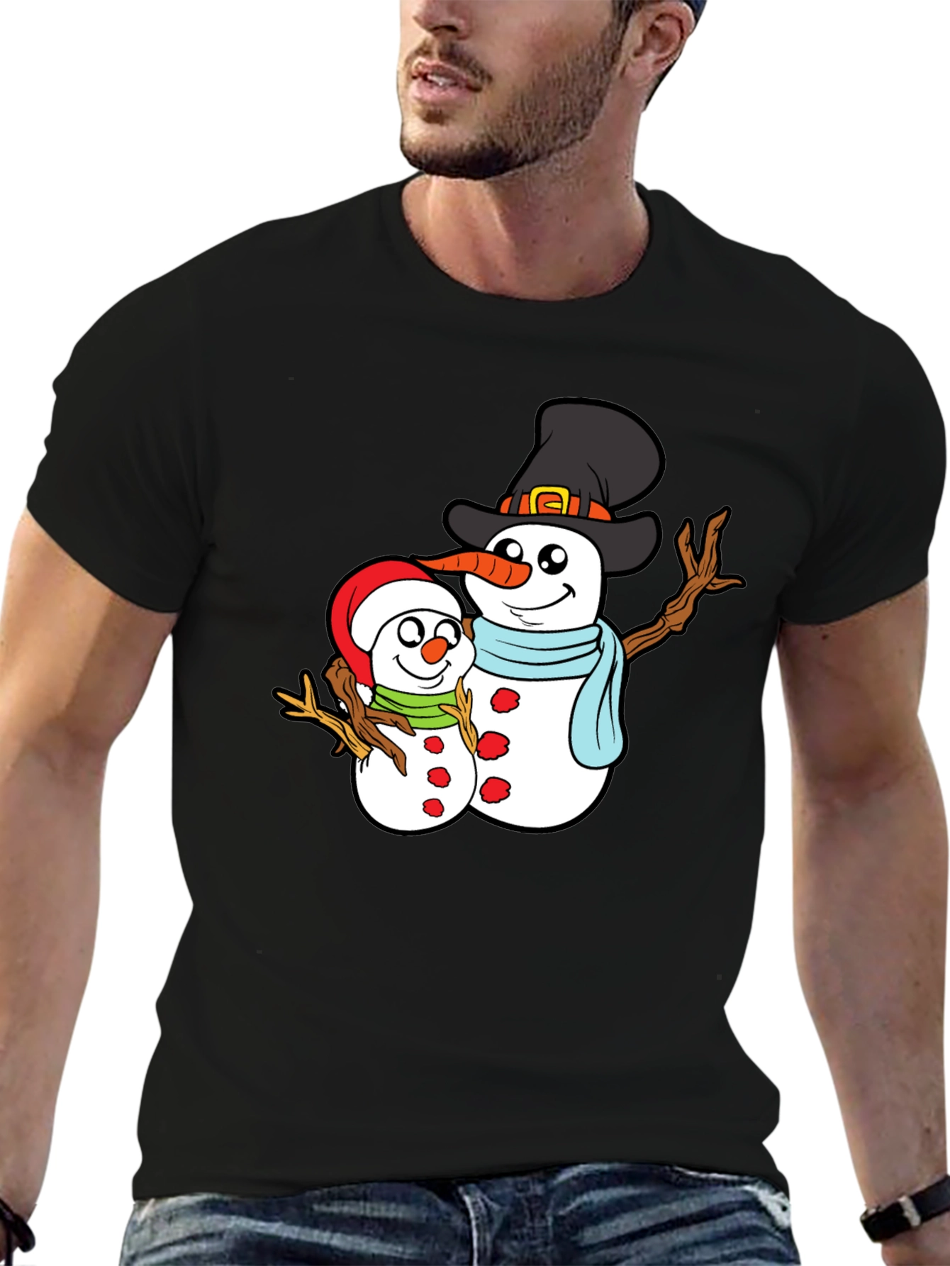 Snowman Family Graphic T-Shirt - 6