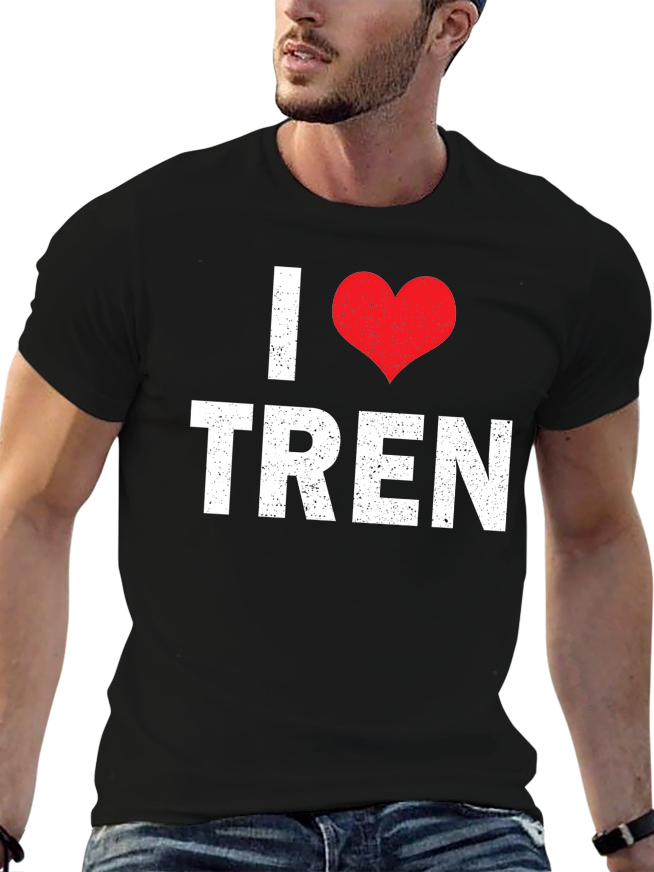 Black I Love Tren Graphic T-Shirt view 6
