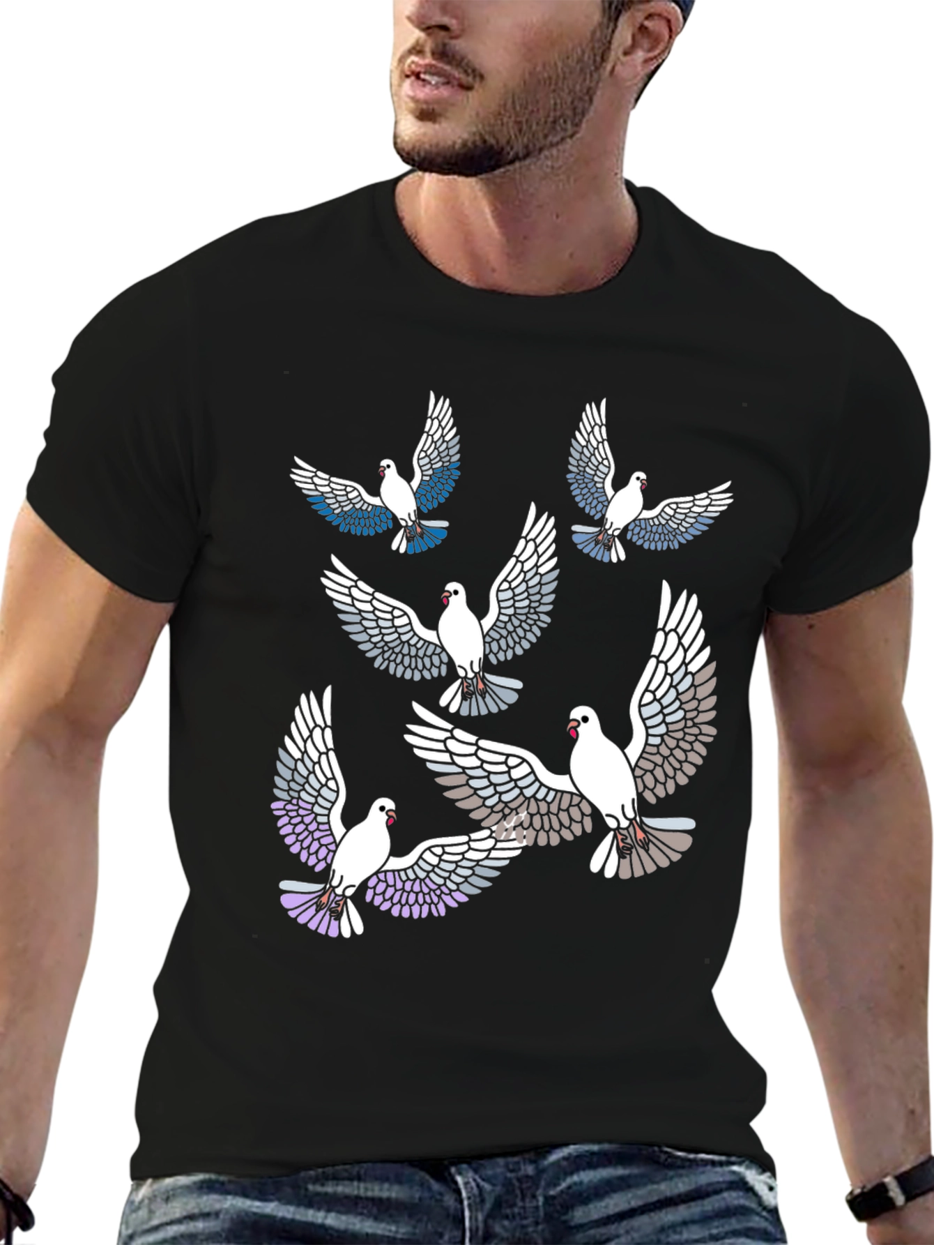 Black Dove Print T-Shirt view 6