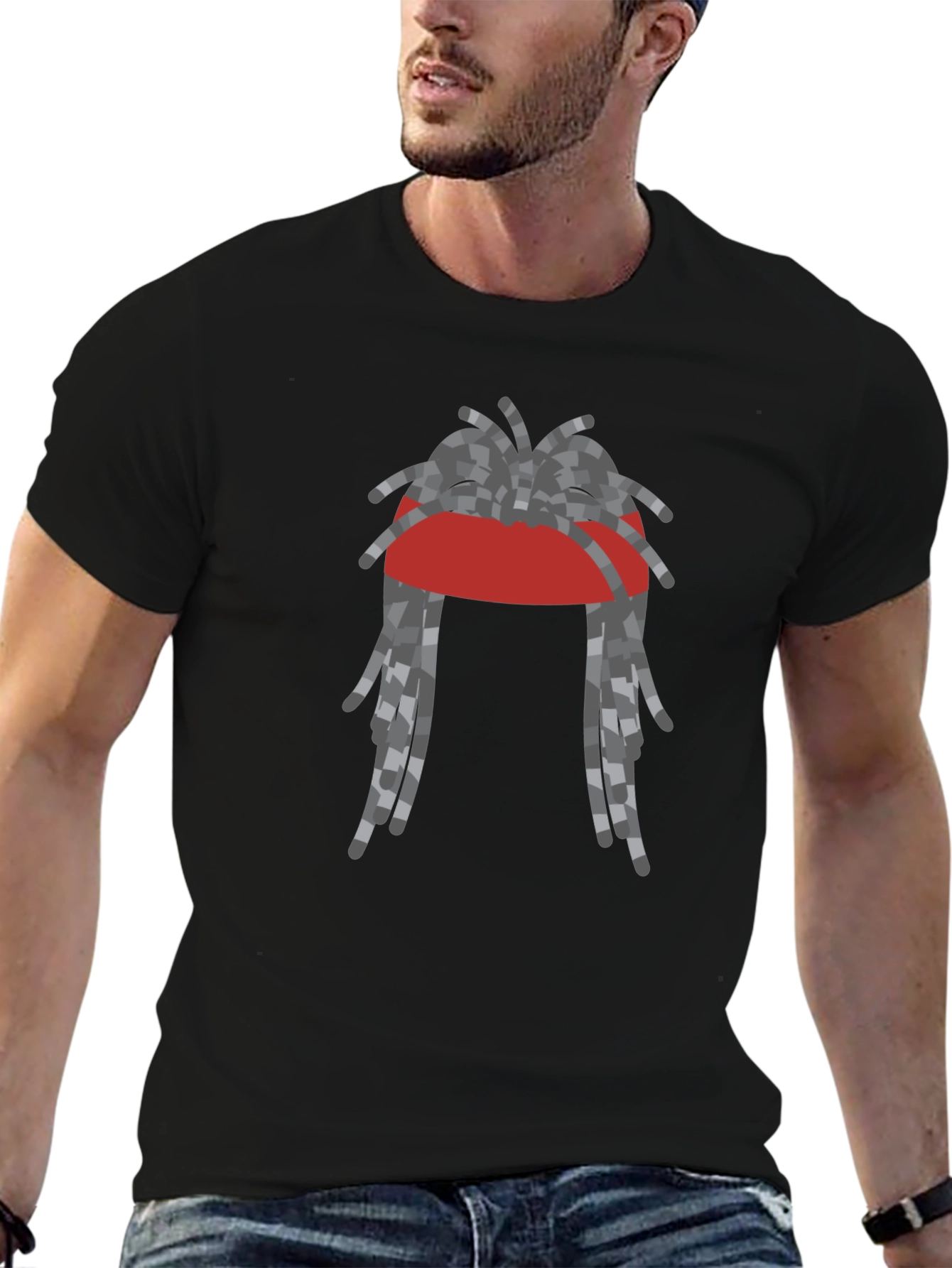 Black Rasta Dreadlocks Graphic T-Shirt - Cool Streetwear Style view 6