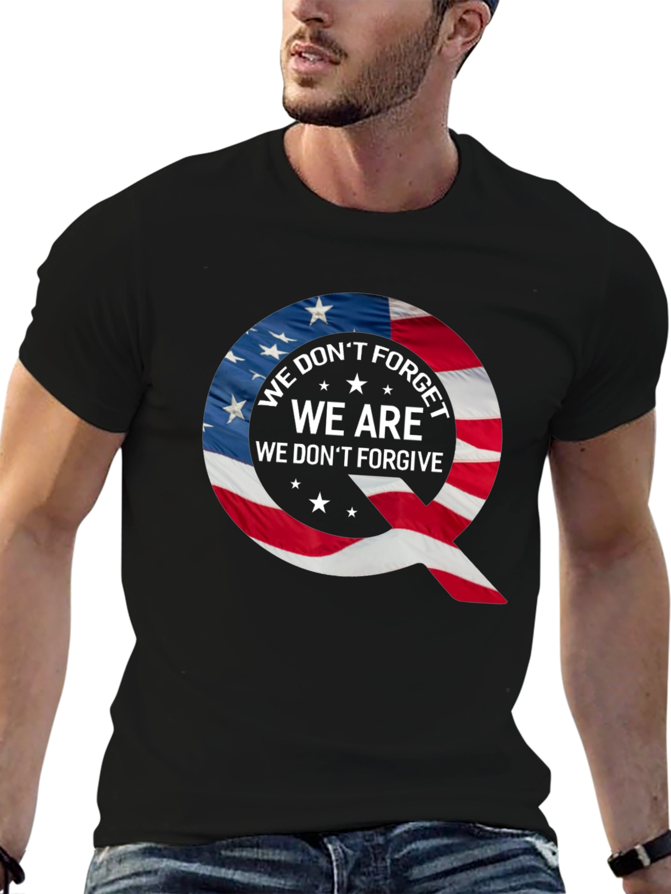 Black Q Patriotic T-Shirt: We Don't Forget view 6