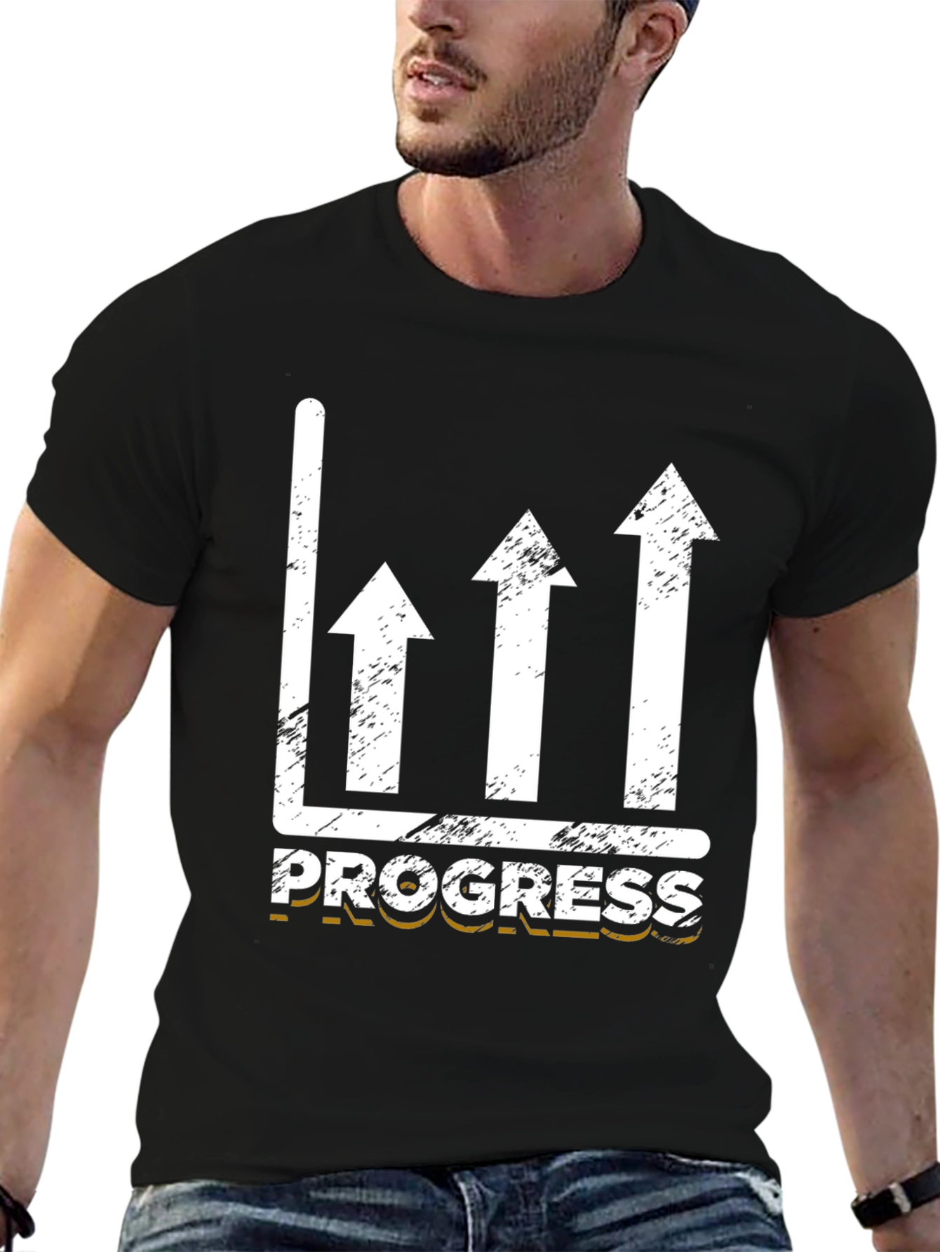 Black Progress Arrow Graphic T-Shirt view 6