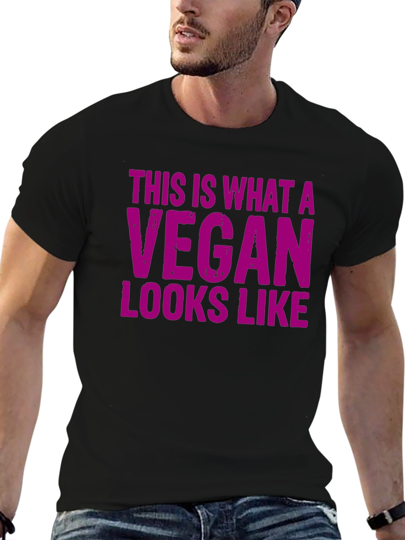 Black Vegan Statement T-Shirt - This is What a Vegan Looks Like view 6