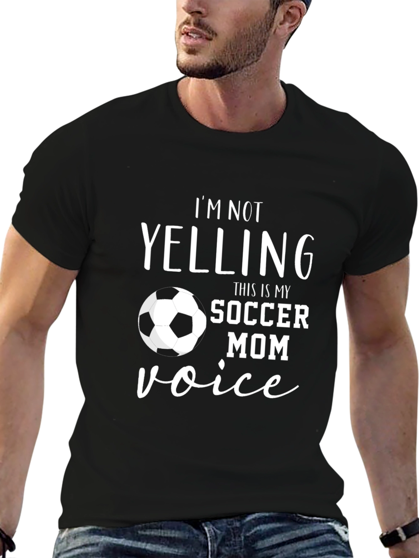 Black Soccer Mom Voice T-Shirt - Funny Novelty Tee view 6