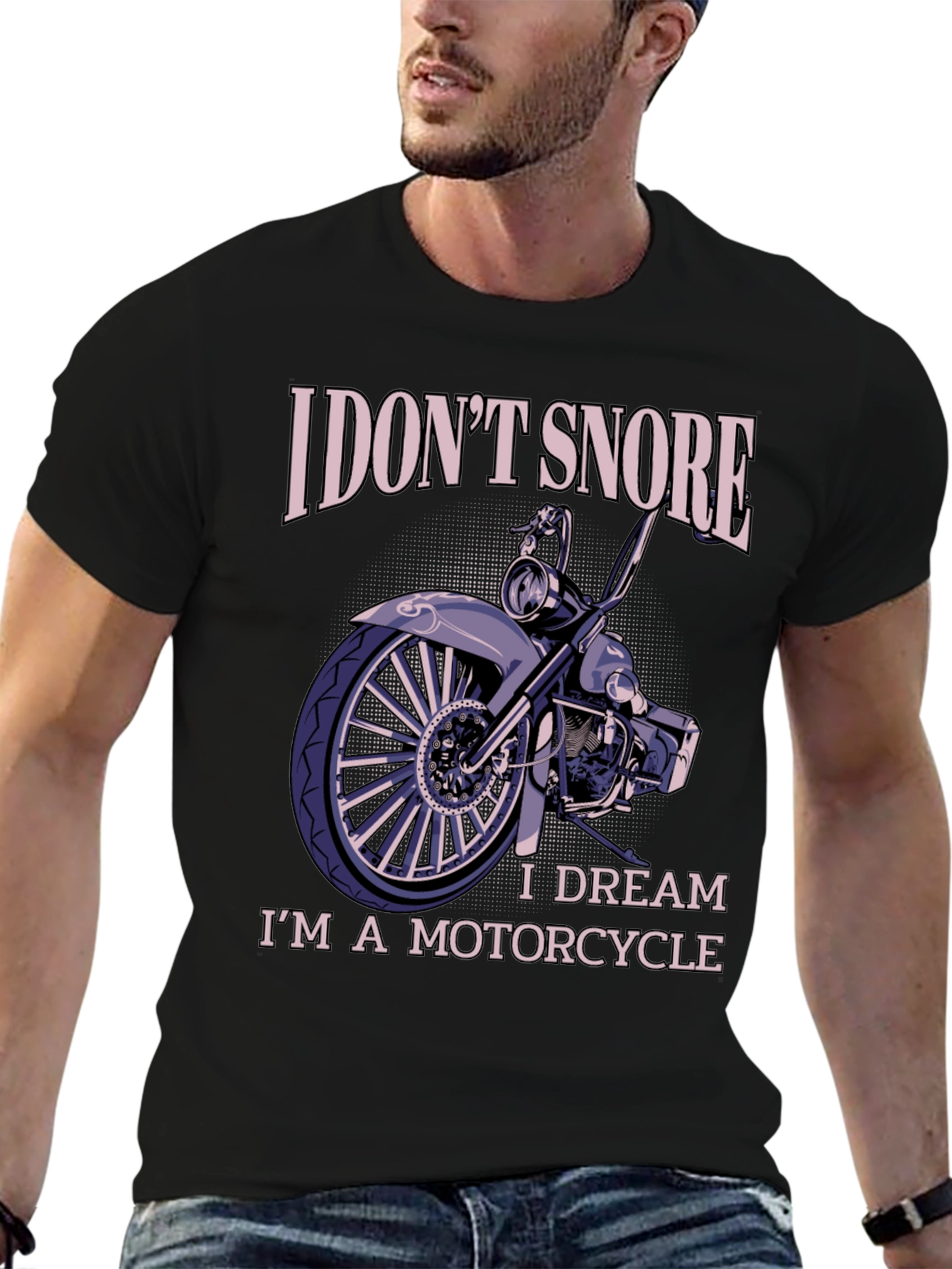 Black I Dream I'm a Motorcycle Black Graphic Tee view 6