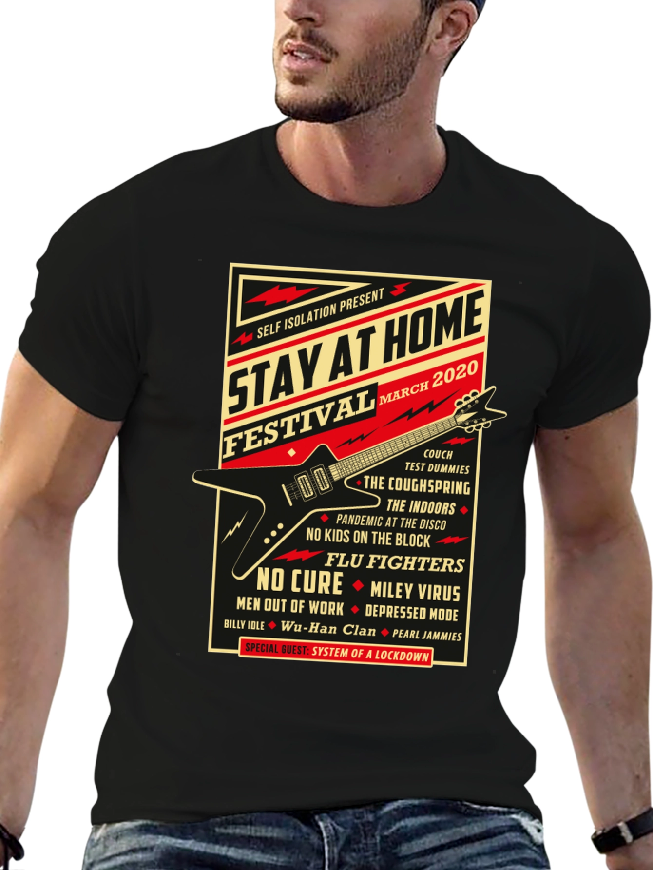 Black Stay At Home Festival 2020 Black Graphic T-Shirt view 6