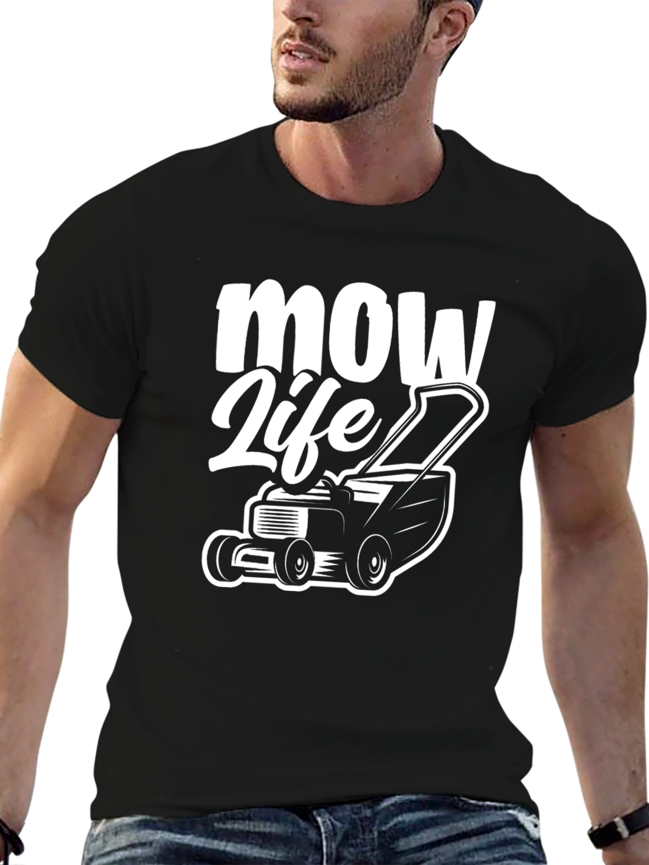 Black Mow Life Graphic Tee - Lawn Care T-Shirt view 6