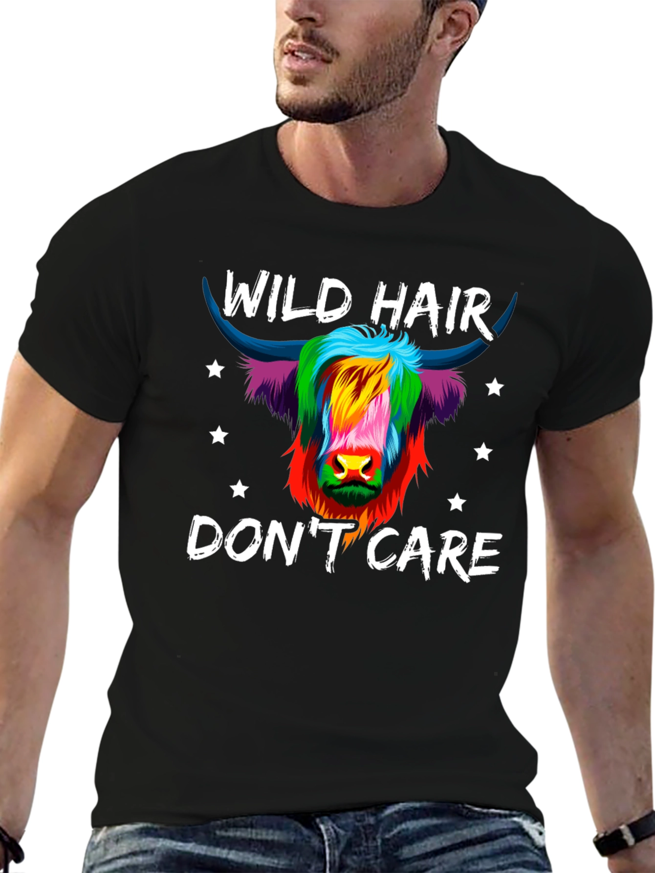 Black Wild Hair Don't Care T-Shirt view 6