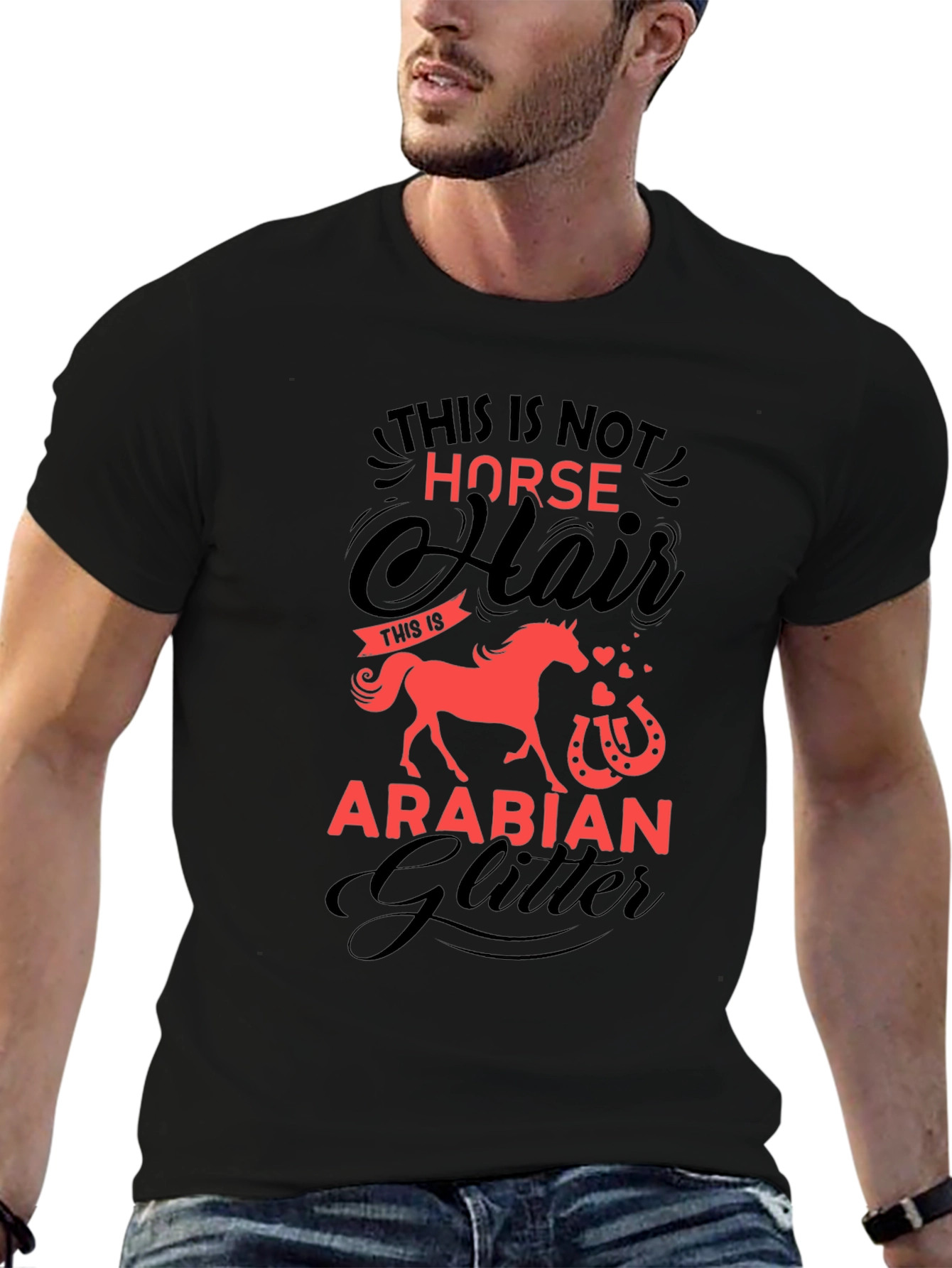 Black Horse Hair Arabian Glitter T-Shirt view 6