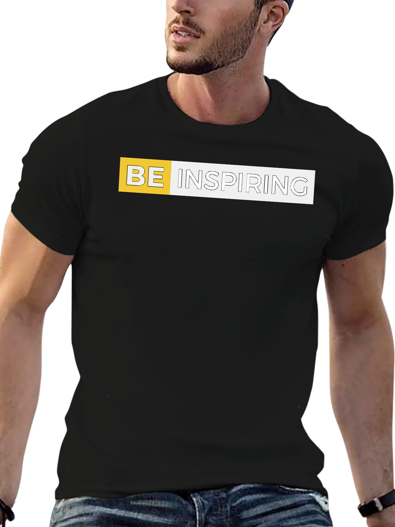 Black Be Inspiring Graphic Tee - Modern Comfort Fit view 6