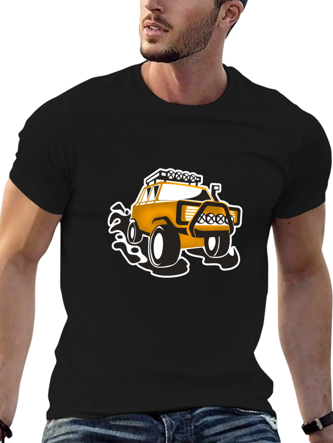 Black Off-Road Adventure T-Shirt - Black, Bold Design view 6