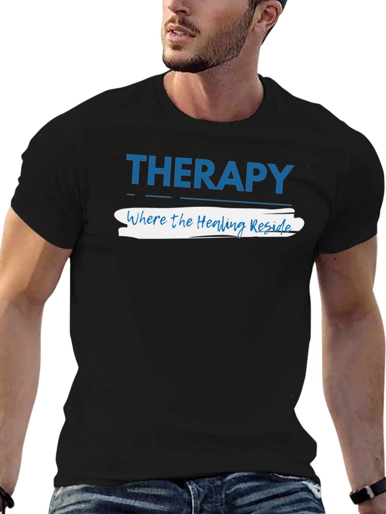 Black Therapy Where the Healing Reside T-Shirt view 6