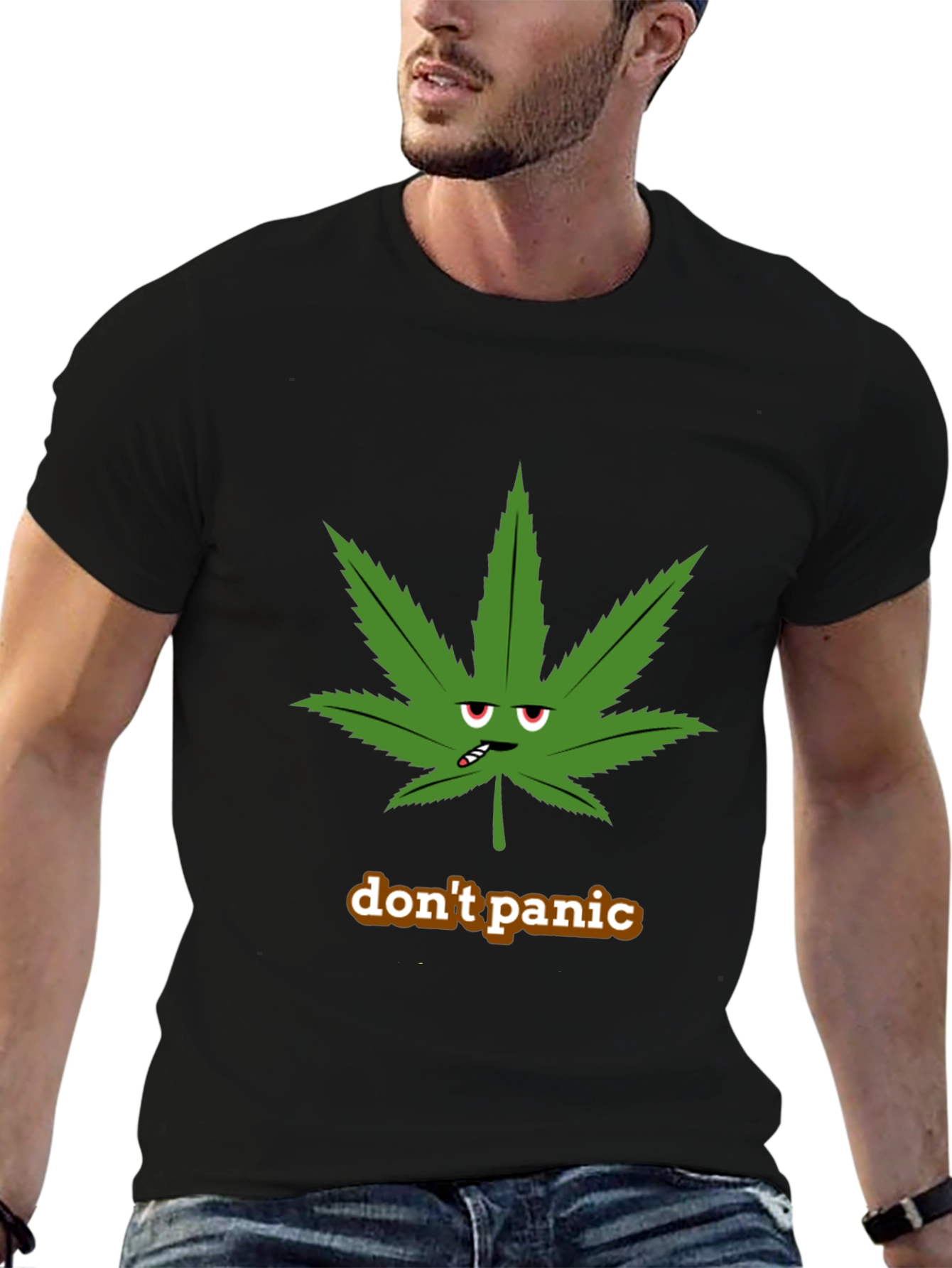 Don't Panic Weed Leaf T-Shirt - 6