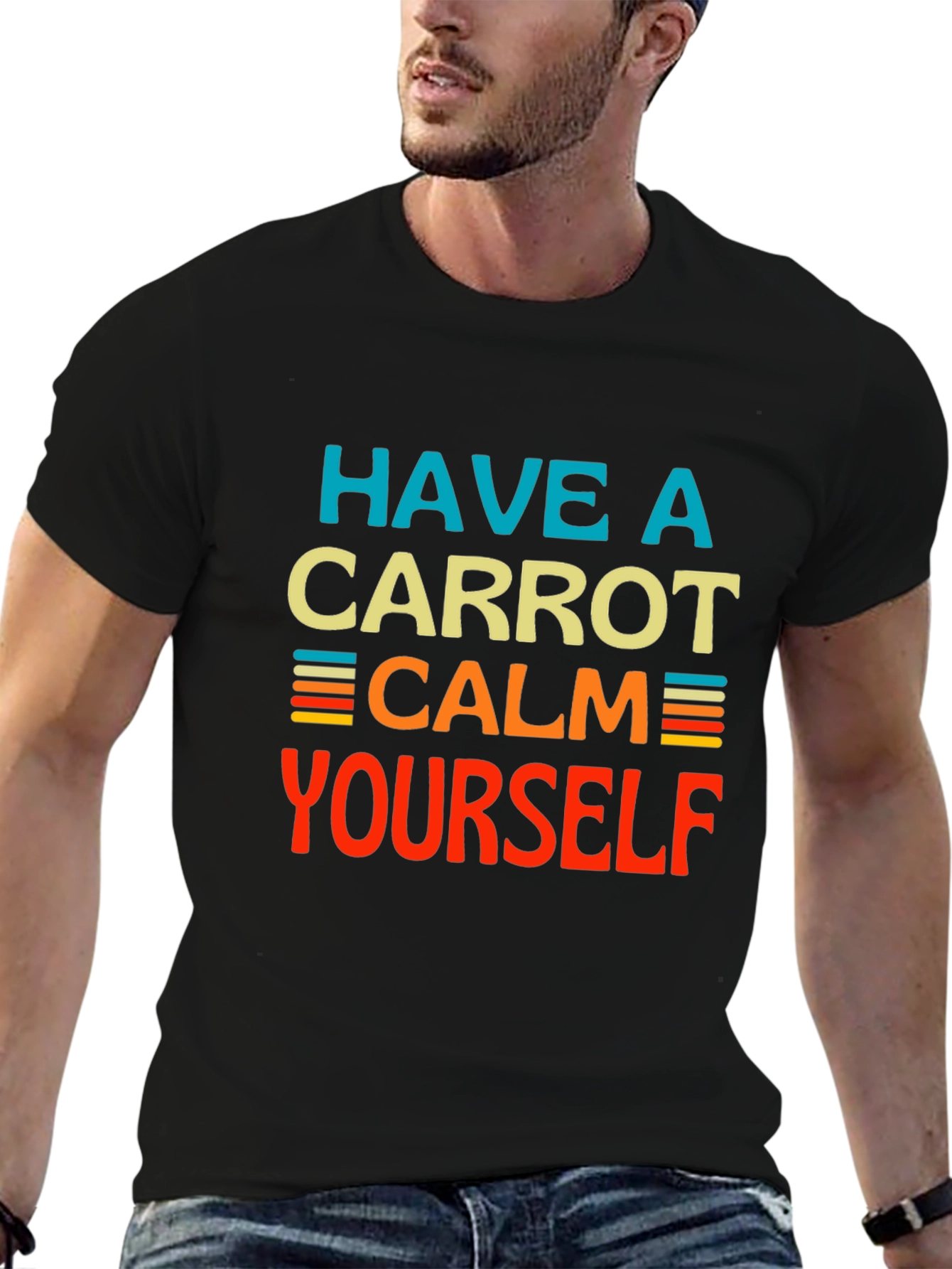 Black Have a Carrot Calm Yourself - Graphic T-Shirt view 6
