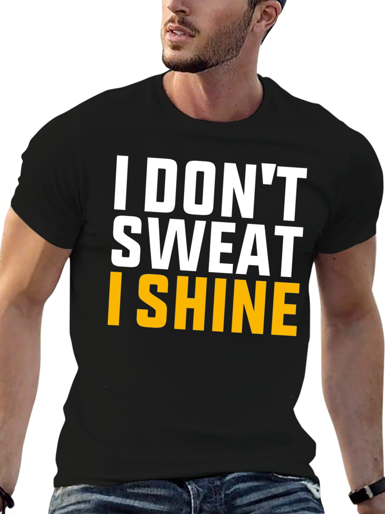 Black I Don't Sweat I Shine Graphic Tee view 6