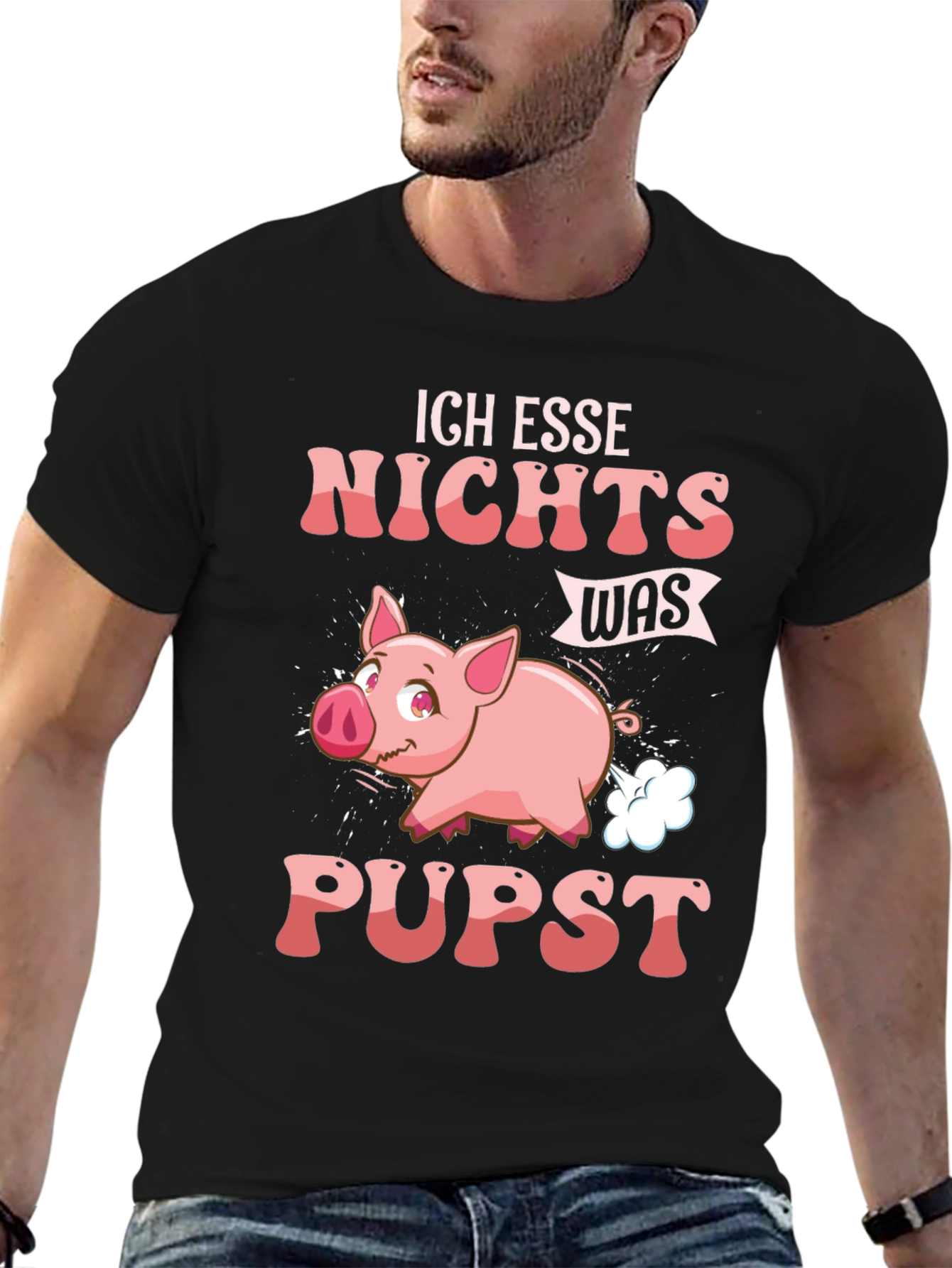 Black Ich Esse Nichts Was Pupst T-Shirt view 6
