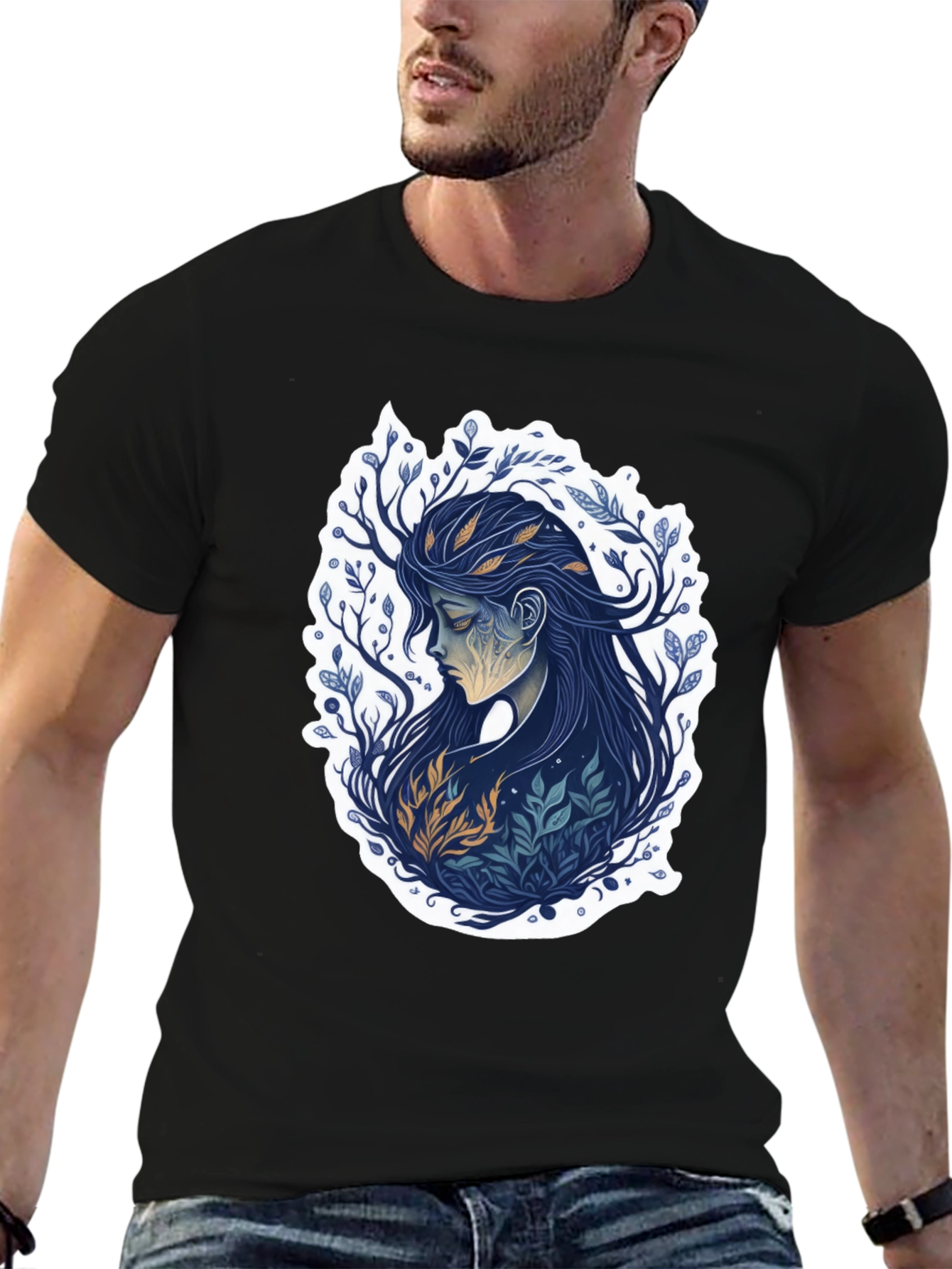 Black Nature Spirit Graphic Tee - Black view 6