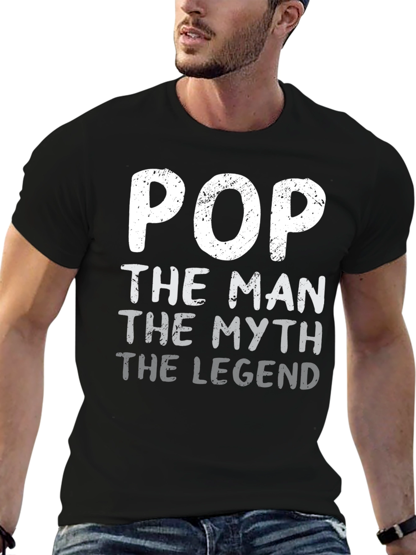 Black Pop The Man The Myth The Legend Black T-Shirt view 6