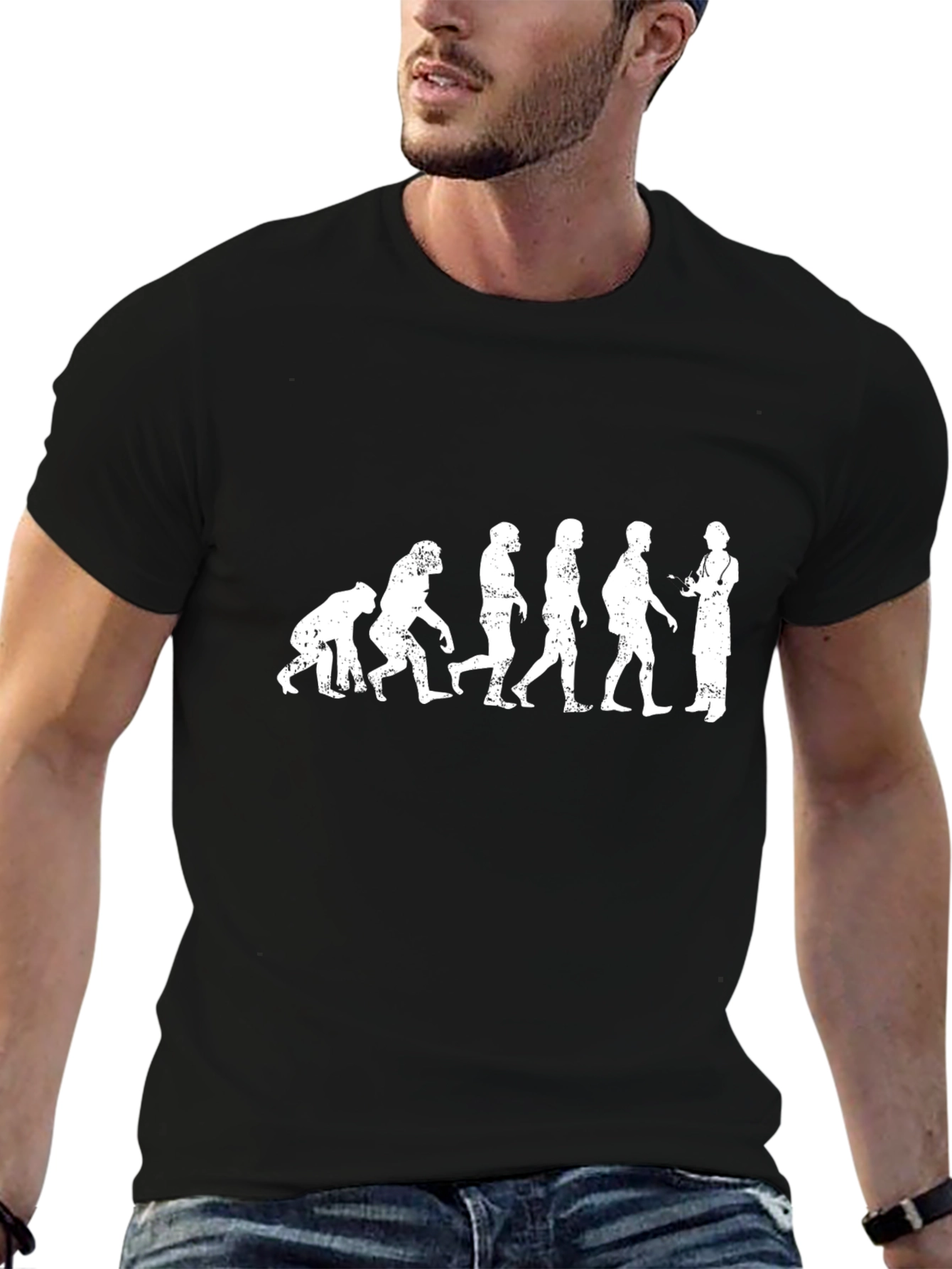 Black Evolution of Doctor Graphic Tee - Black view 6