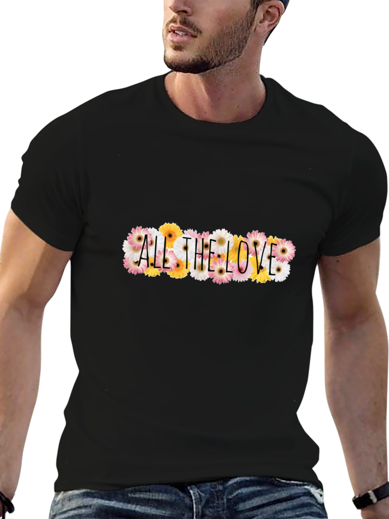 Black All The Love Floral Graphic Tee - Black view 6
