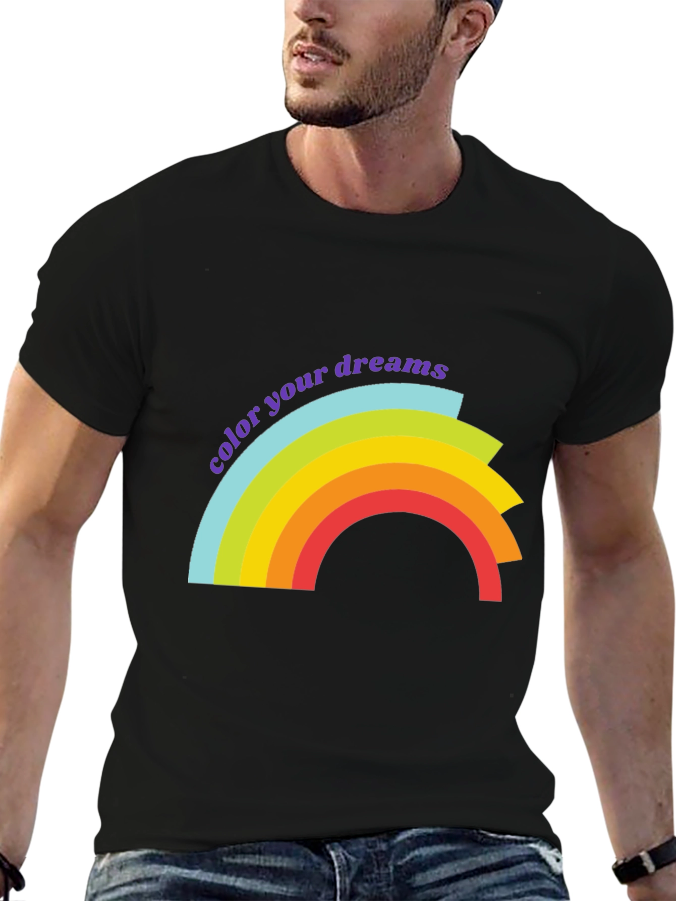 Black Color Your Dreams Graphic T-Shirt - Soft Cotton Blend view 6