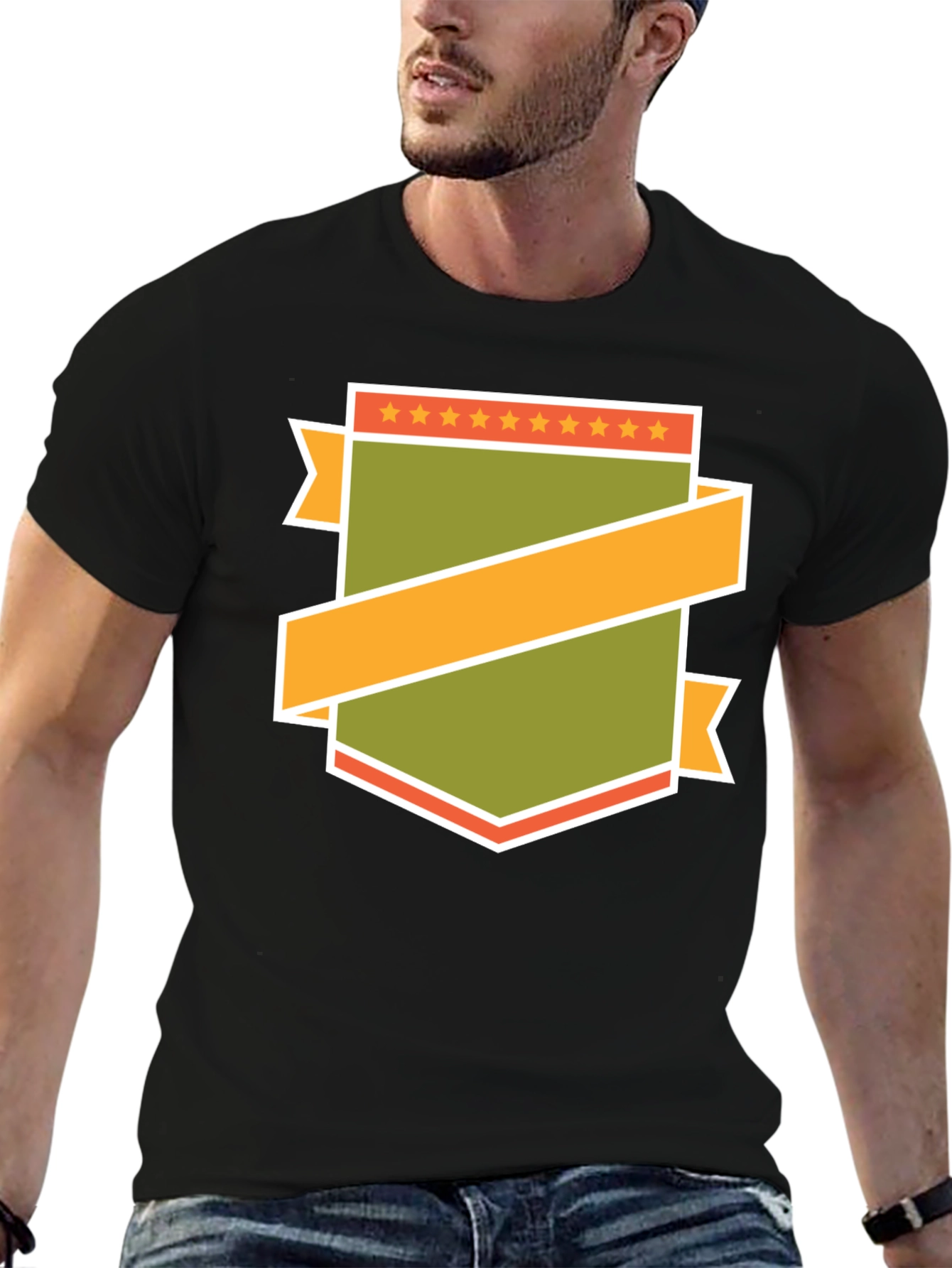 Black Retro Badge Graphic T-Shirt view 6